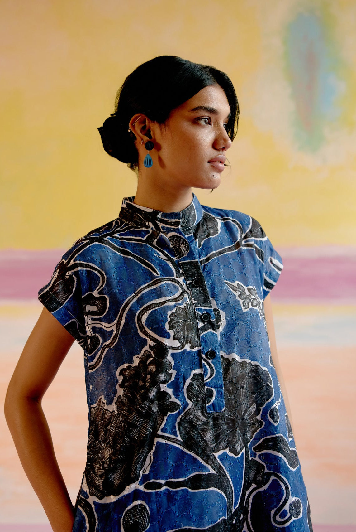 Kara Kaftan Dress - Blue Jardin - CiceroniDressesHappi Space