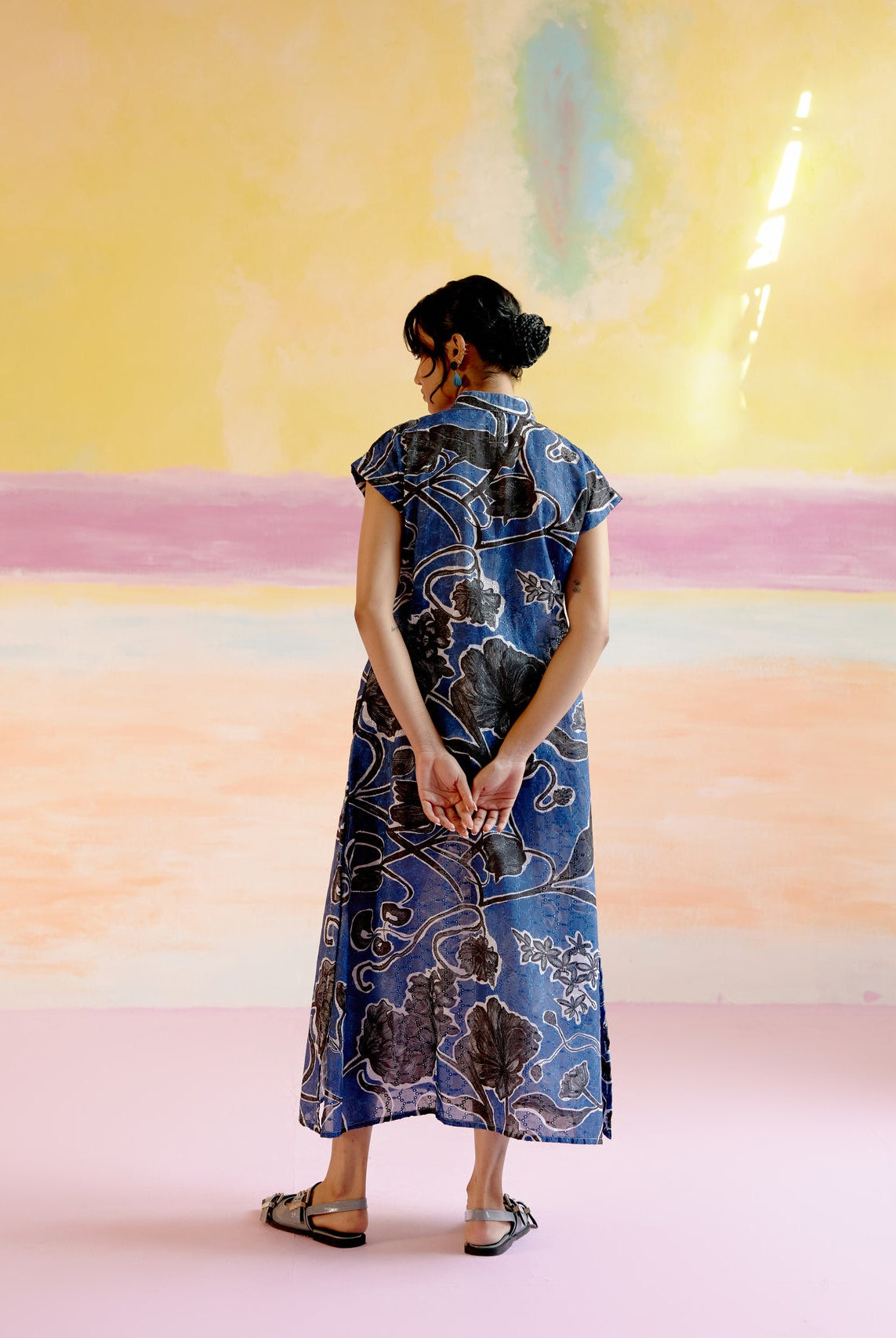 Kara Kaftan Dress - Blue Jardin - CiceroniDressesHappi Space