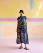 Kara Kaftan Dress - Blue Jardin - CiceroniDressesHappi Space