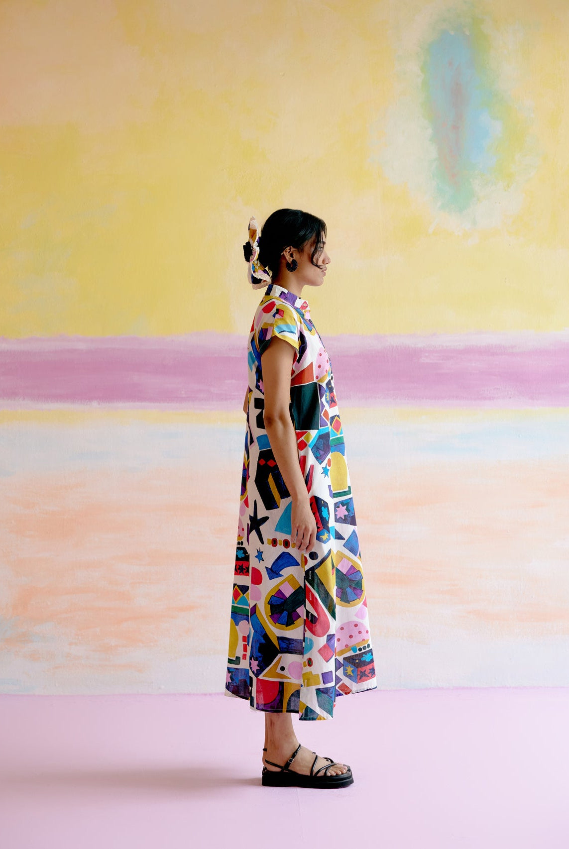 Kara Kaftan Dress in Arcade Print - CiceroniDressesHappi Space