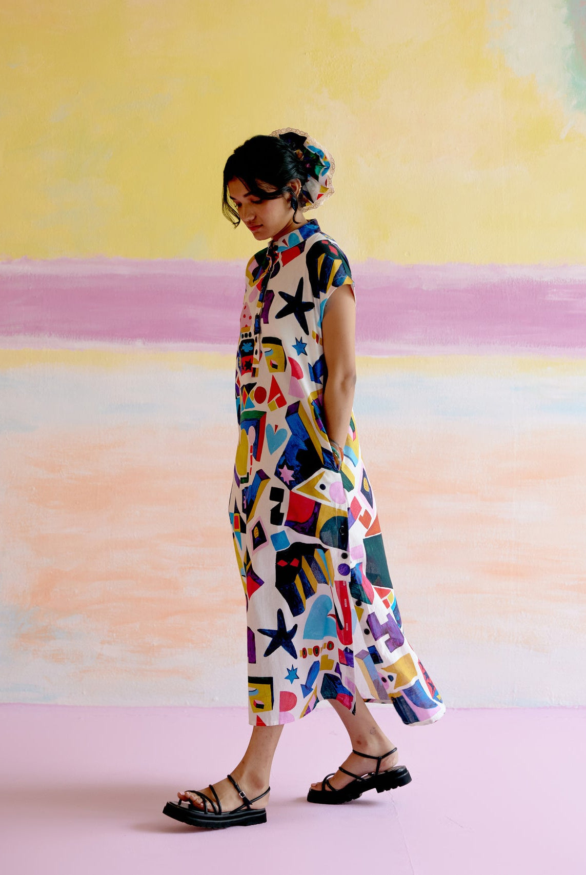 Kara Kaftan Dress in Arcade Print - CiceroniDressesHappi Space