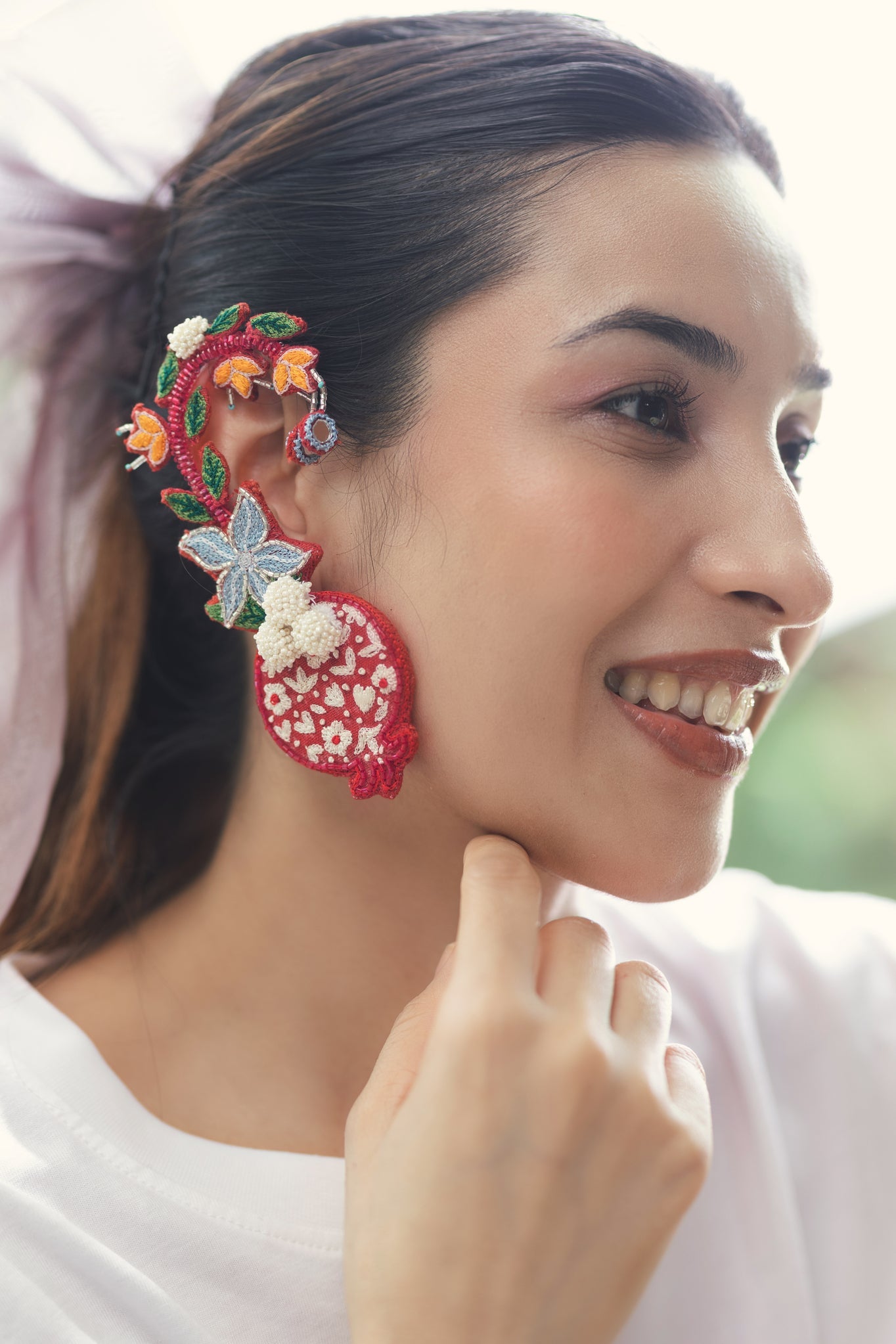 Karishma Earrings - Red - CiceroniEarringsKrutiArts