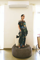 Khadi Cotton Garden Co - ord Set In Chetti Black Print - CiceroniCo - ord SetNIKYTA