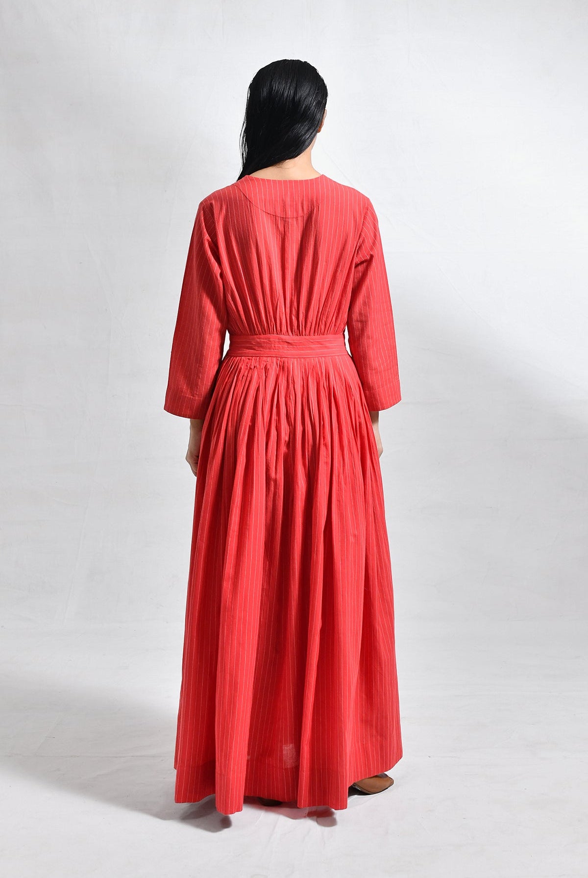 Khadi Stripes Wrap Dress - CiceroniDressesHiranya