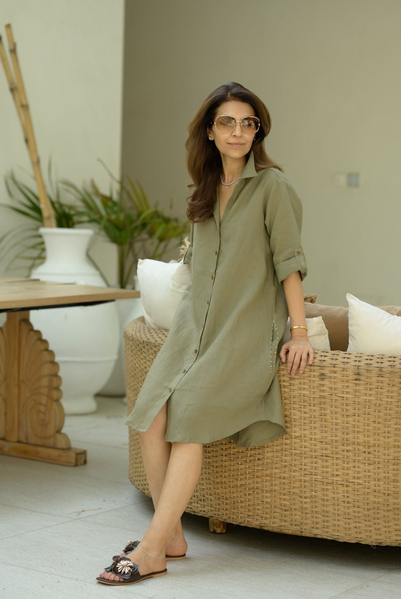 Khaki Shirt Dress - CiceroniDressesZanzibar Living