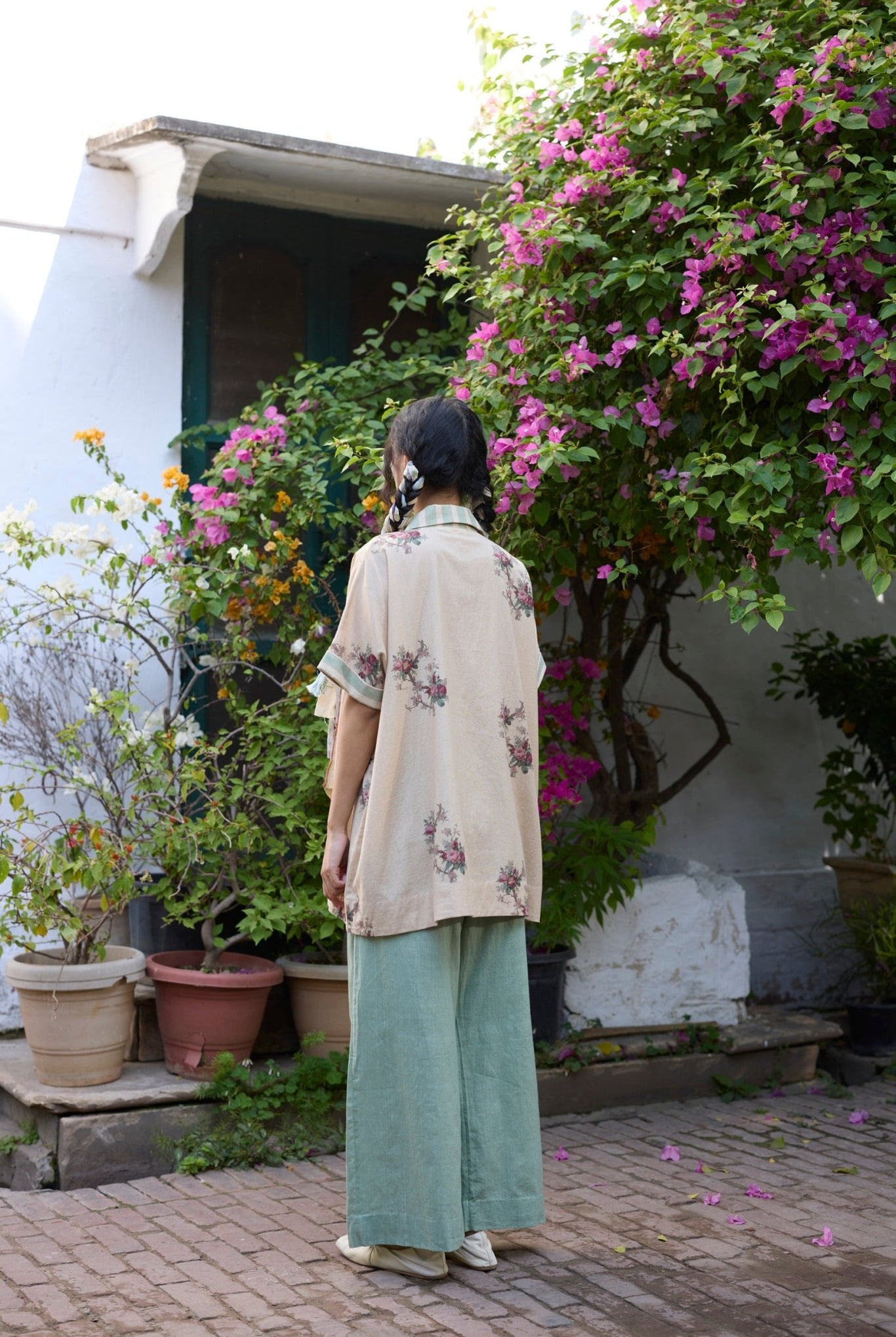 Kiiro Top - Ecru and Pink - CiceroniTopsKhyati Rughani