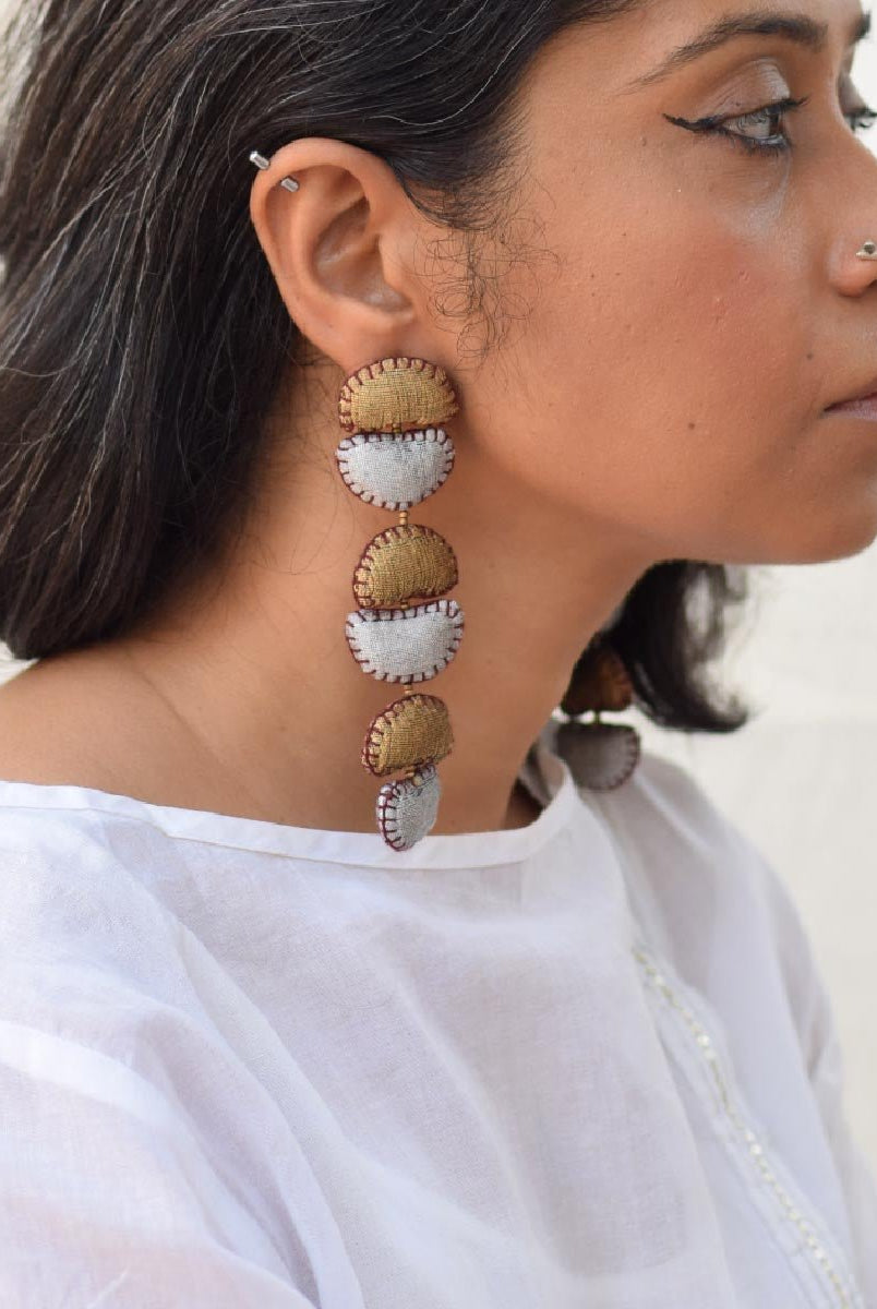 Kimaya Long Earrings - Beige - CiceroniEarringsPaulami