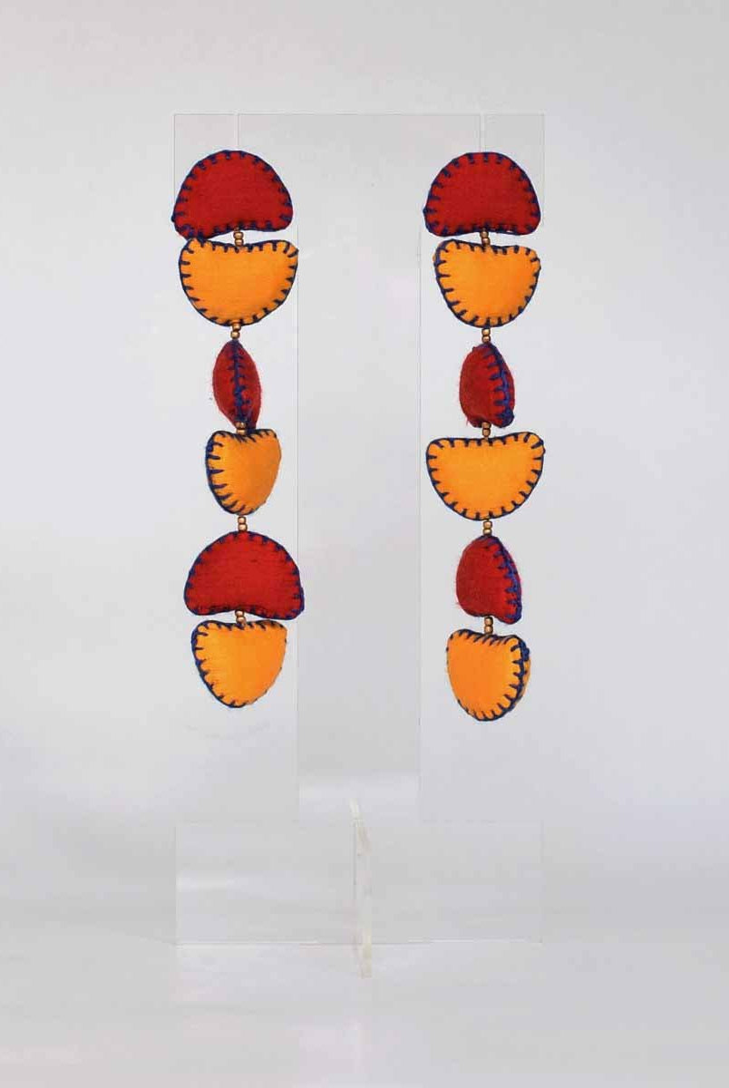 Kimaya Long Earrings - Red - CiceroniEarringsPaulami