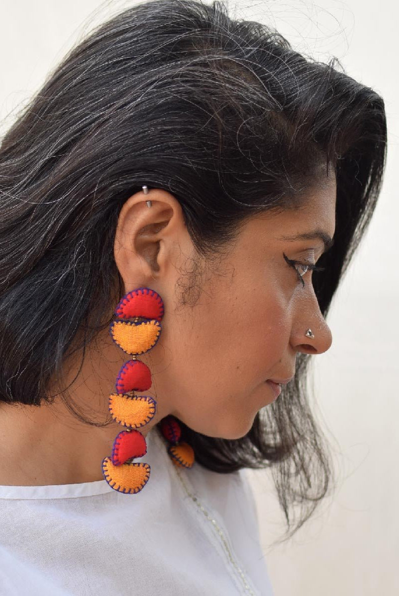 Kimaya Long Earrings - Red - CiceroniEarringsPaulami