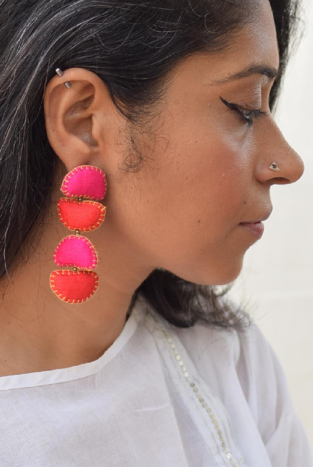 Kimaya Short earrings - Hot Pink - CiceroniEarringPaulami