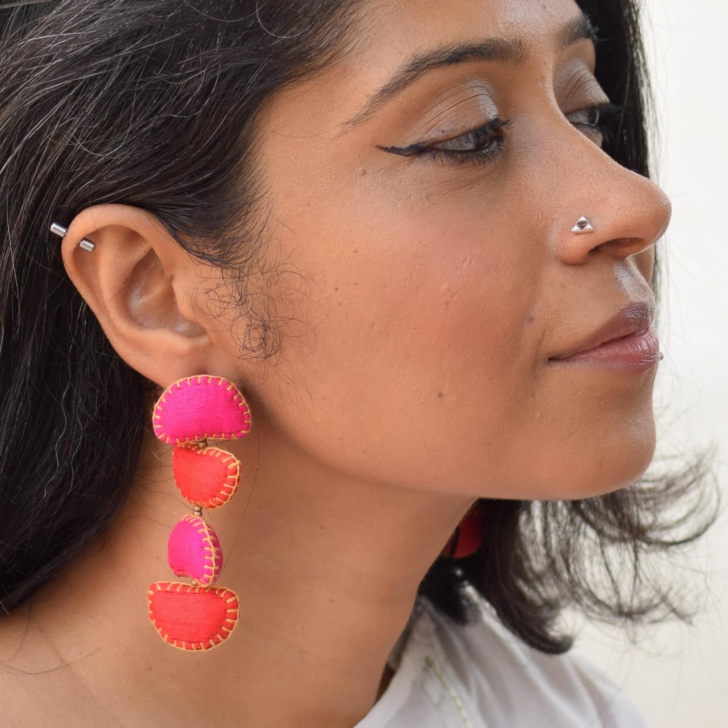 Kimaya Short earrings - Hot Pink - CiceroniEarringPaulami
