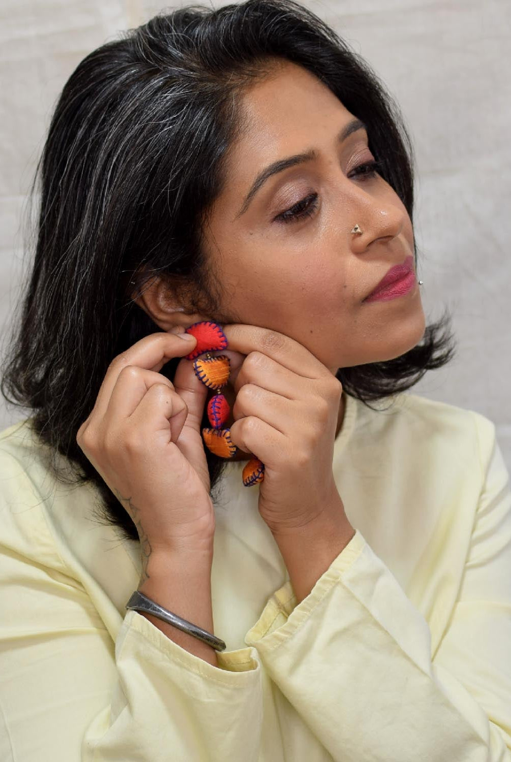 Kimaya Short earrings - Red - CiceroniEarringPaulami