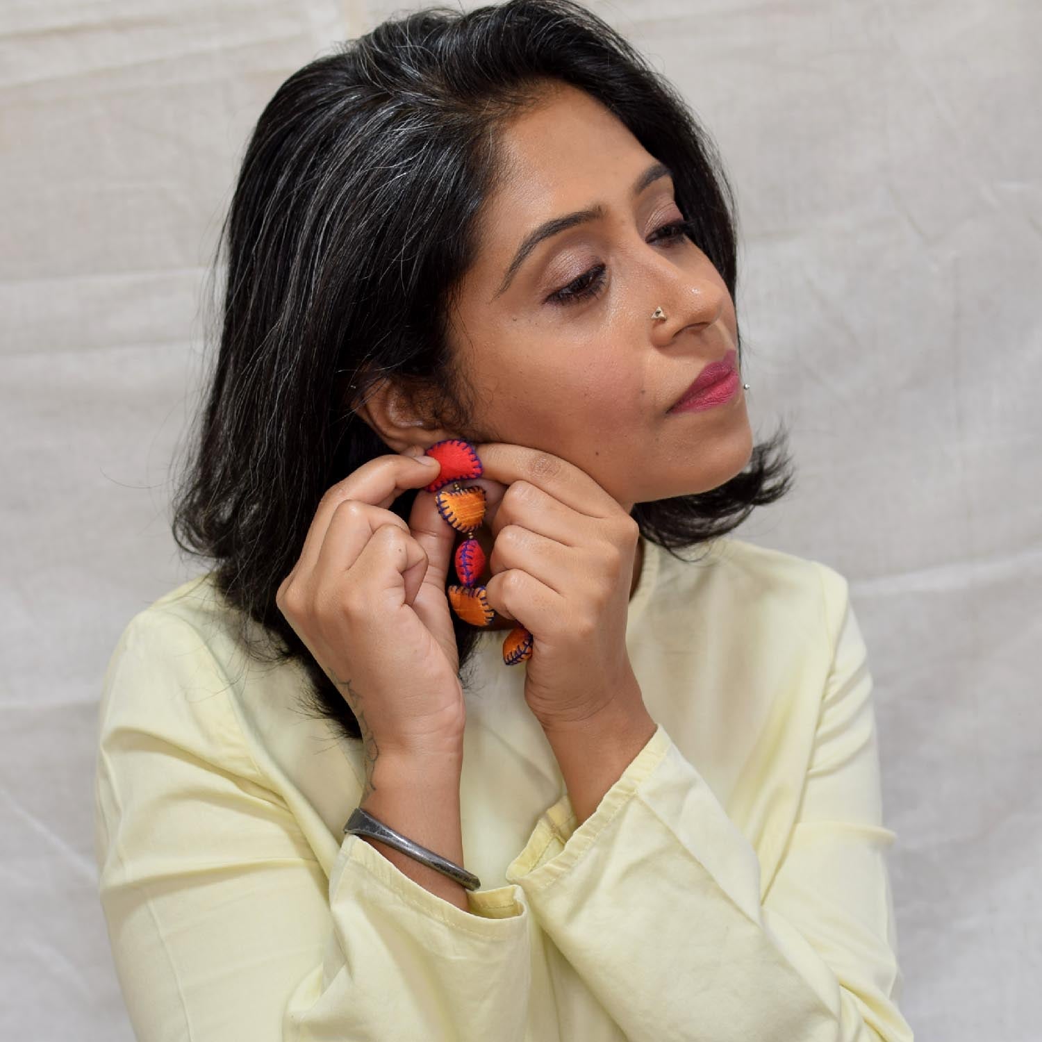 Kimaya Short earrings - Red - CiceroniEarringPaulami