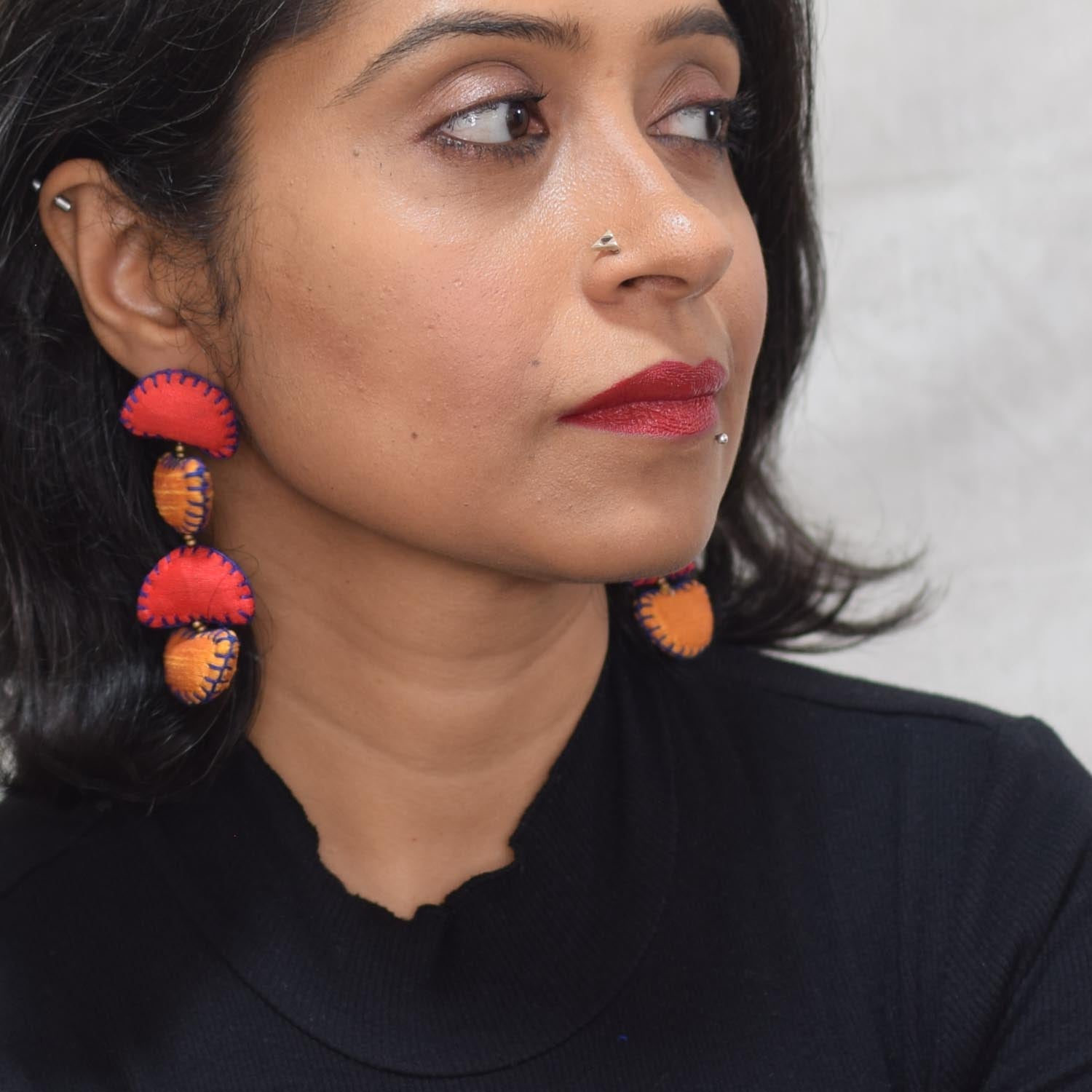 Kimaya Short earrings - Red - CiceroniEarringPaulami
