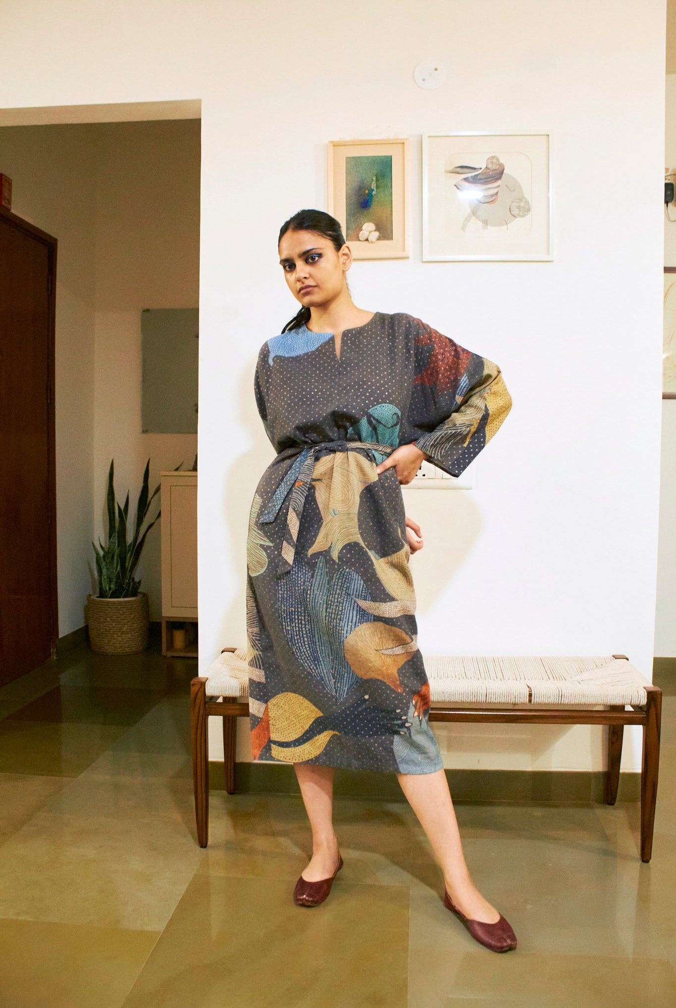 Kimono Dress in Madhu Linen Cotton - CiceroniDressesNikyta's Workroom