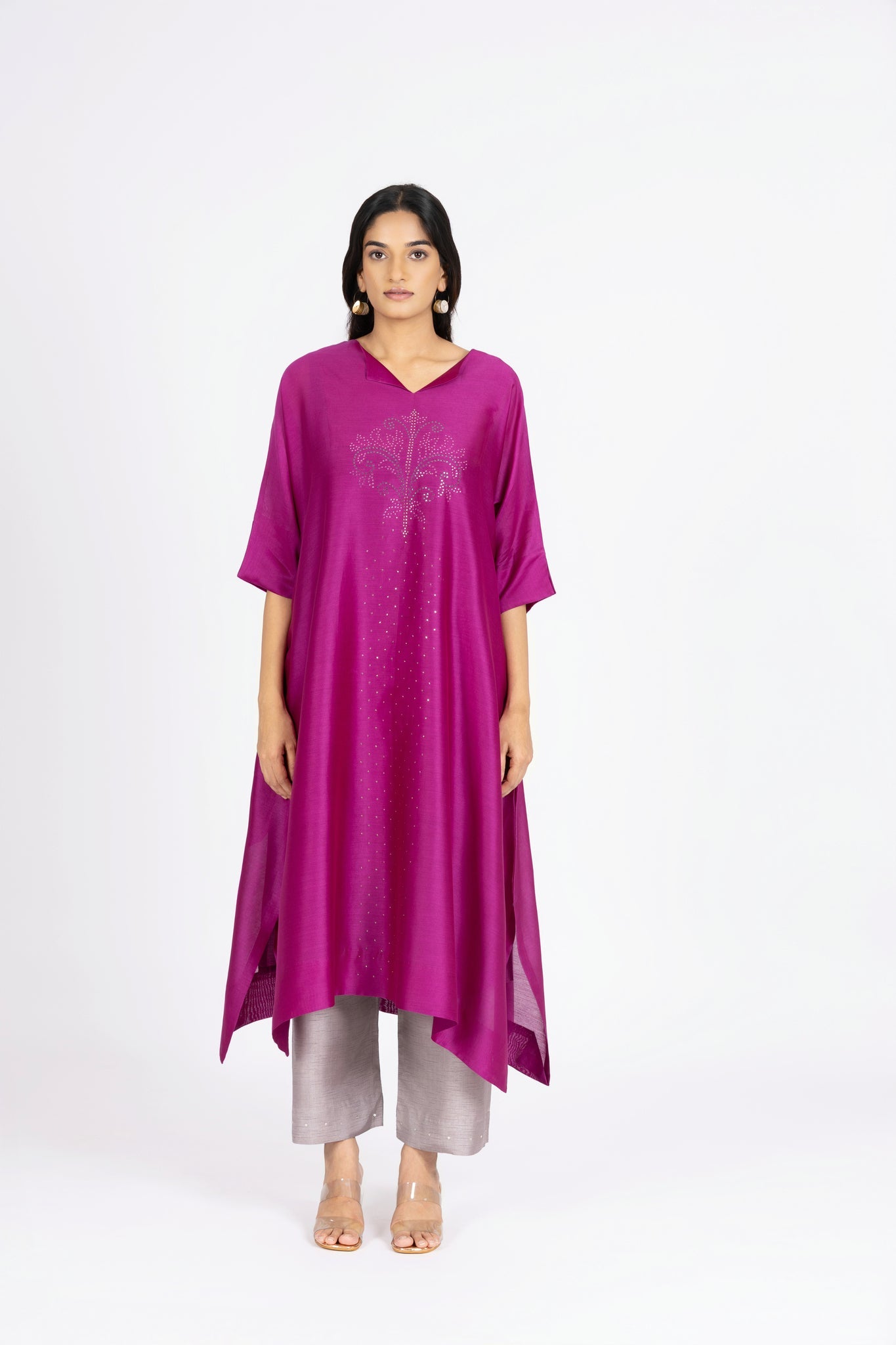Kimono Tunic and Pants - Fuchsia Pink - CiceroniTunic SetBhavik Shah