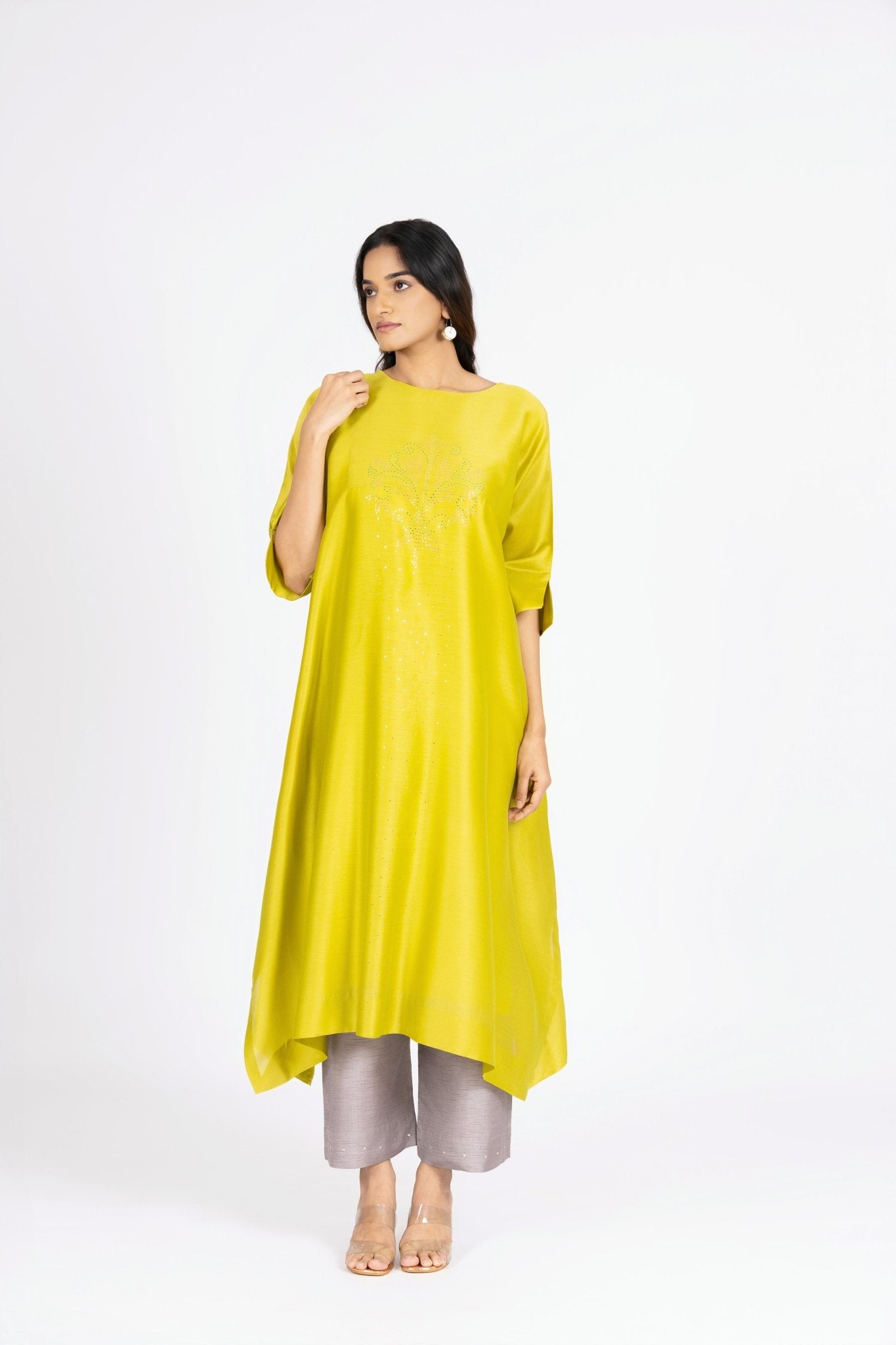 Kimono Tunic and Pants - Lemon Yellow - CiceroniTunic SetBhavik Shah
