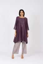 Kimono Tunic and Pants - Plum Brown - CiceroniTunic SetBhavik Shah