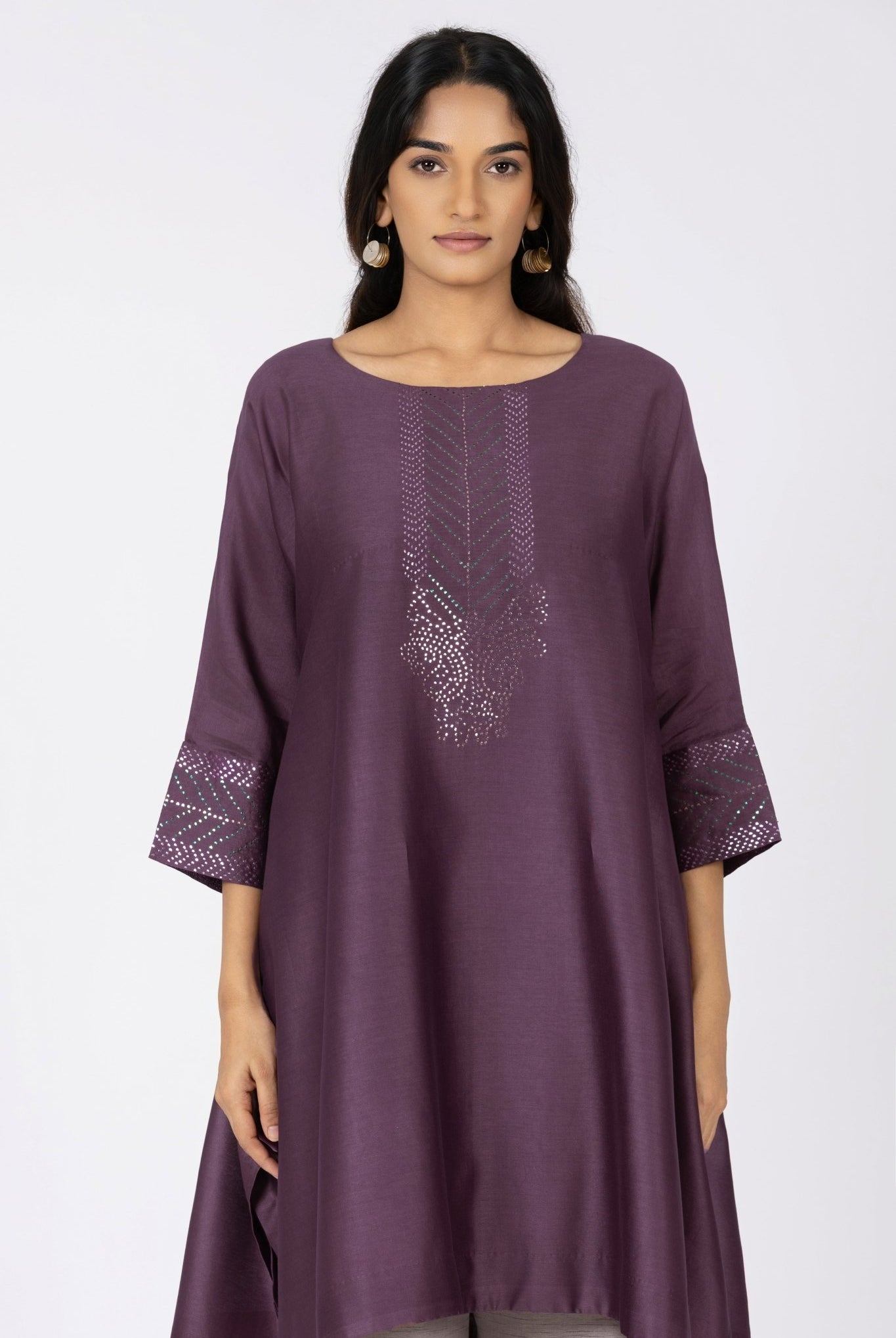 Kimono Tunic and Pants - Plum Brown - CiceroniTunic SetBhavik Shah