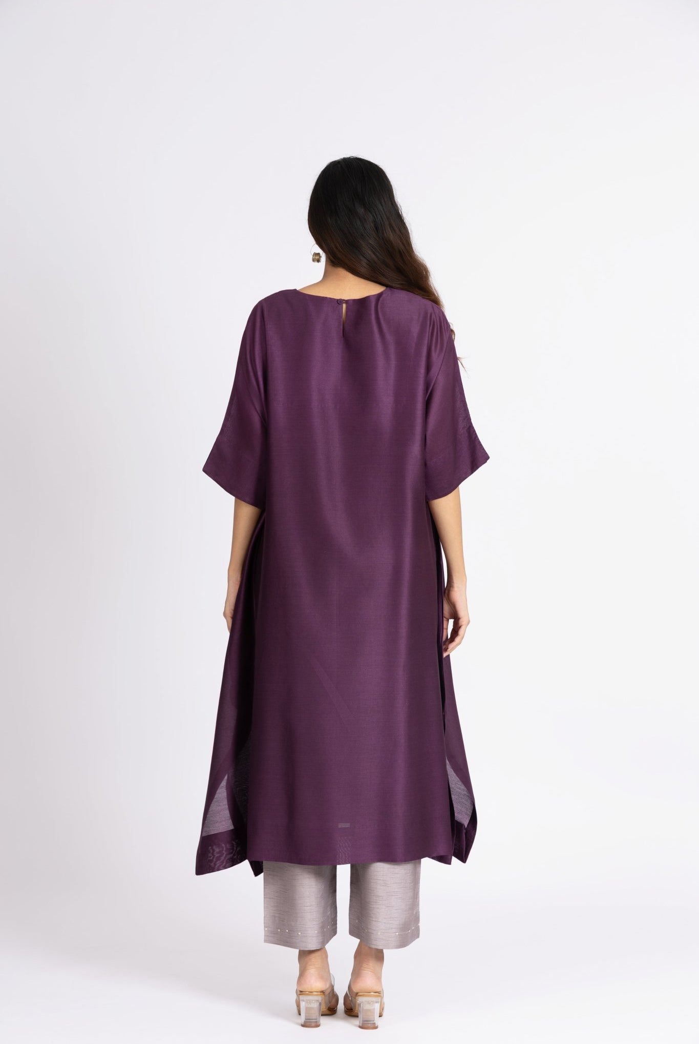 Kimono Tunic and Pants - Plum Brown - CiceroniTunic SetBhavik Shah