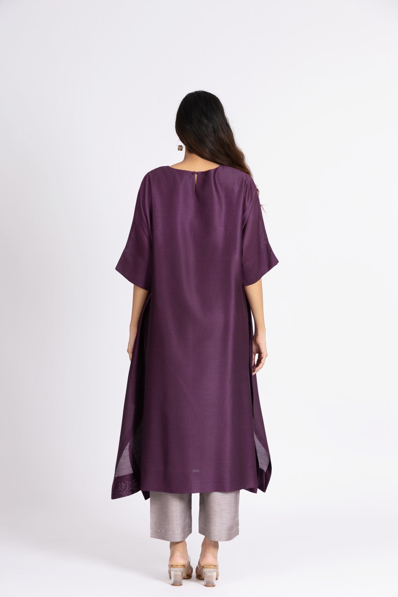 Kimono Tunic and Pants - Plum Brown - CiceroniTunic SetBhavik Shah