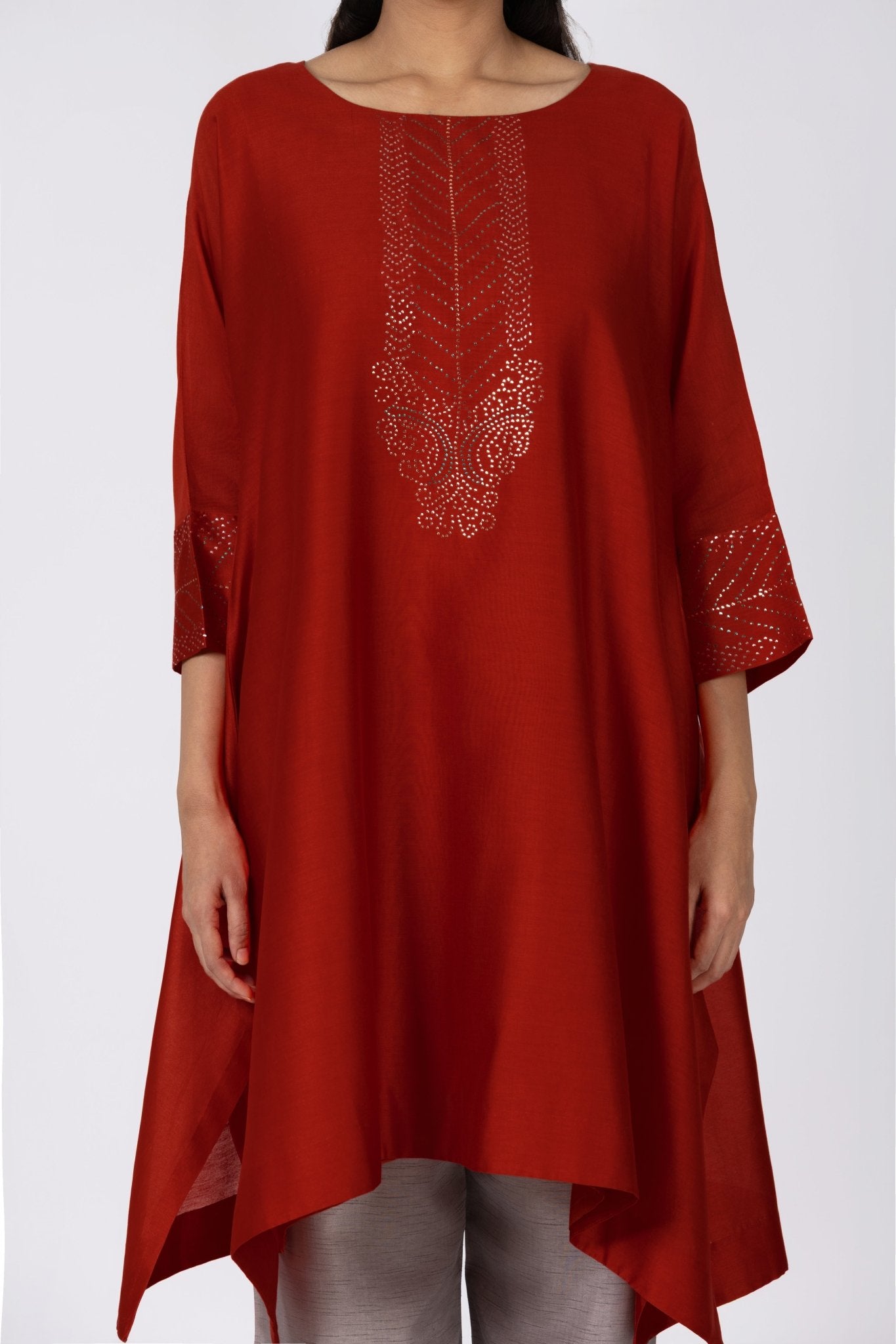 Kimono Tunic and Pants - Red - CiceroniTunic SetBhavik Shah