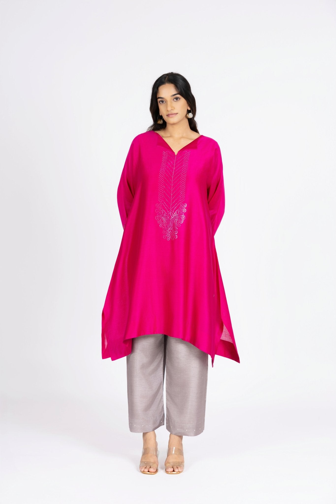 Kimono Tunic and Pants - Strawberry Pink - CiceroniTunic SetBhavik Shah