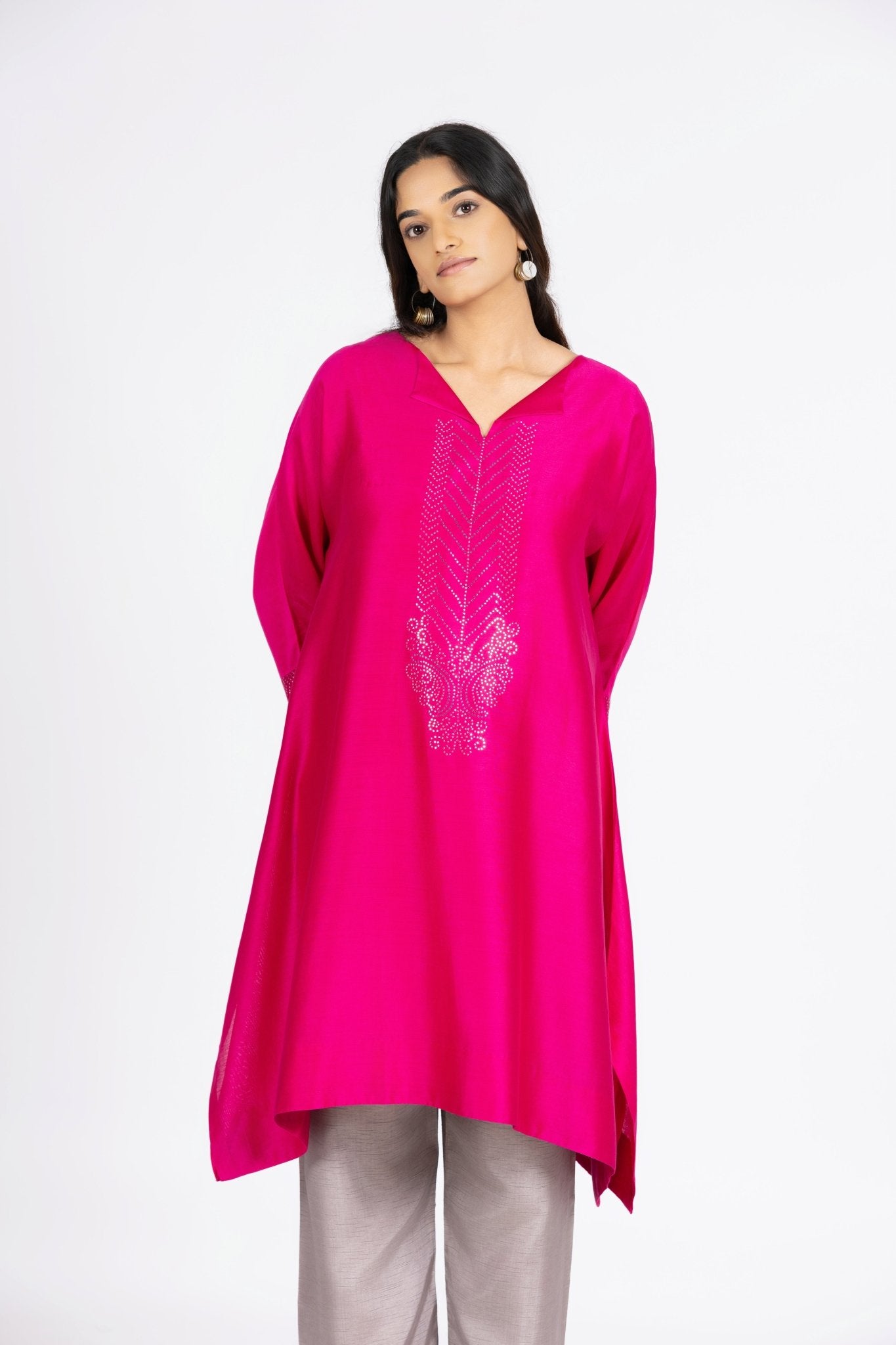 Kimono Tunic and Pants - Strawberry Pink - CiceroniTunic SetBhavik Shah