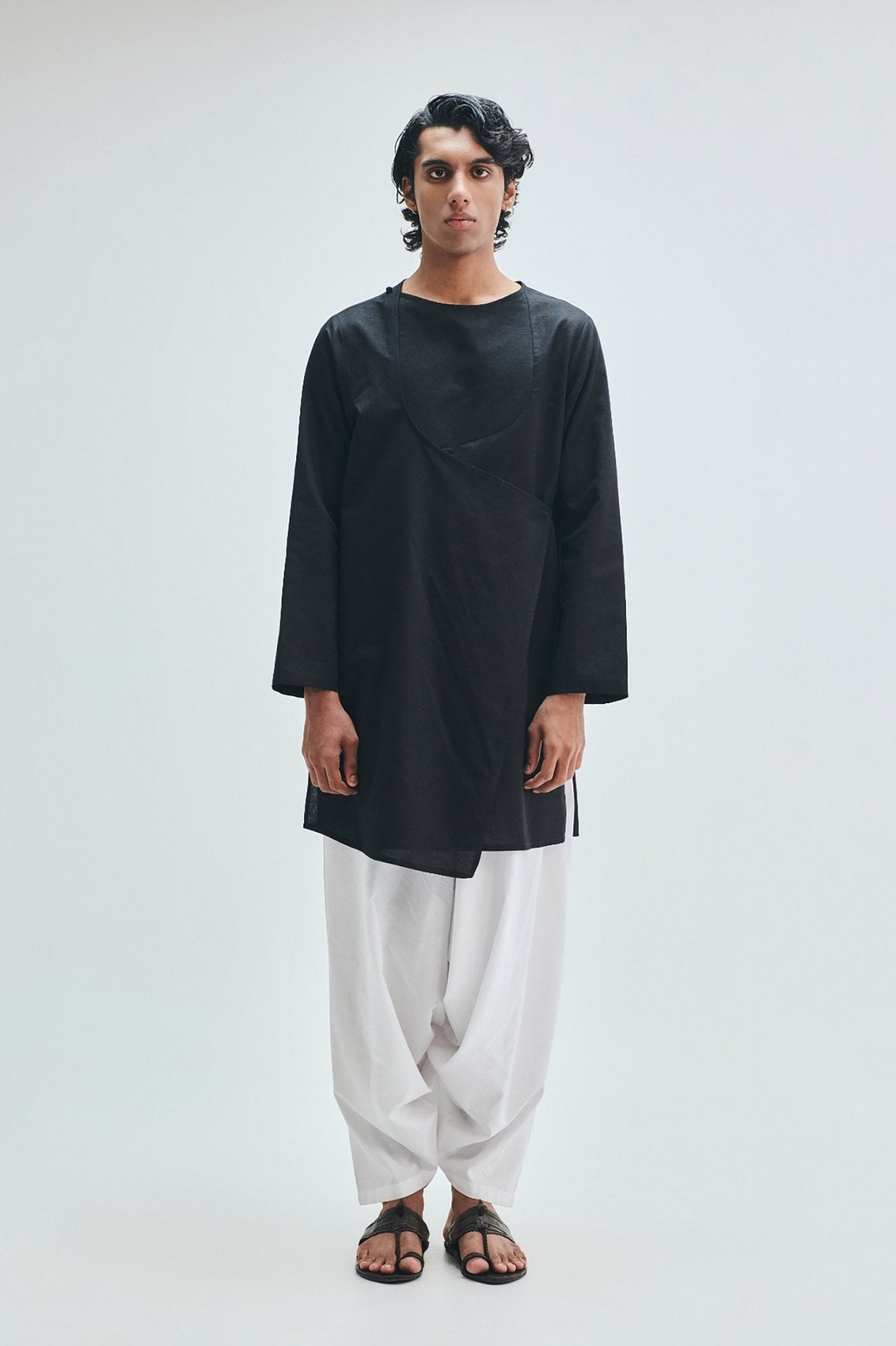 Kohl Co-Linen Men's Angrakha Kurta - CiceroniKurtaSaphed