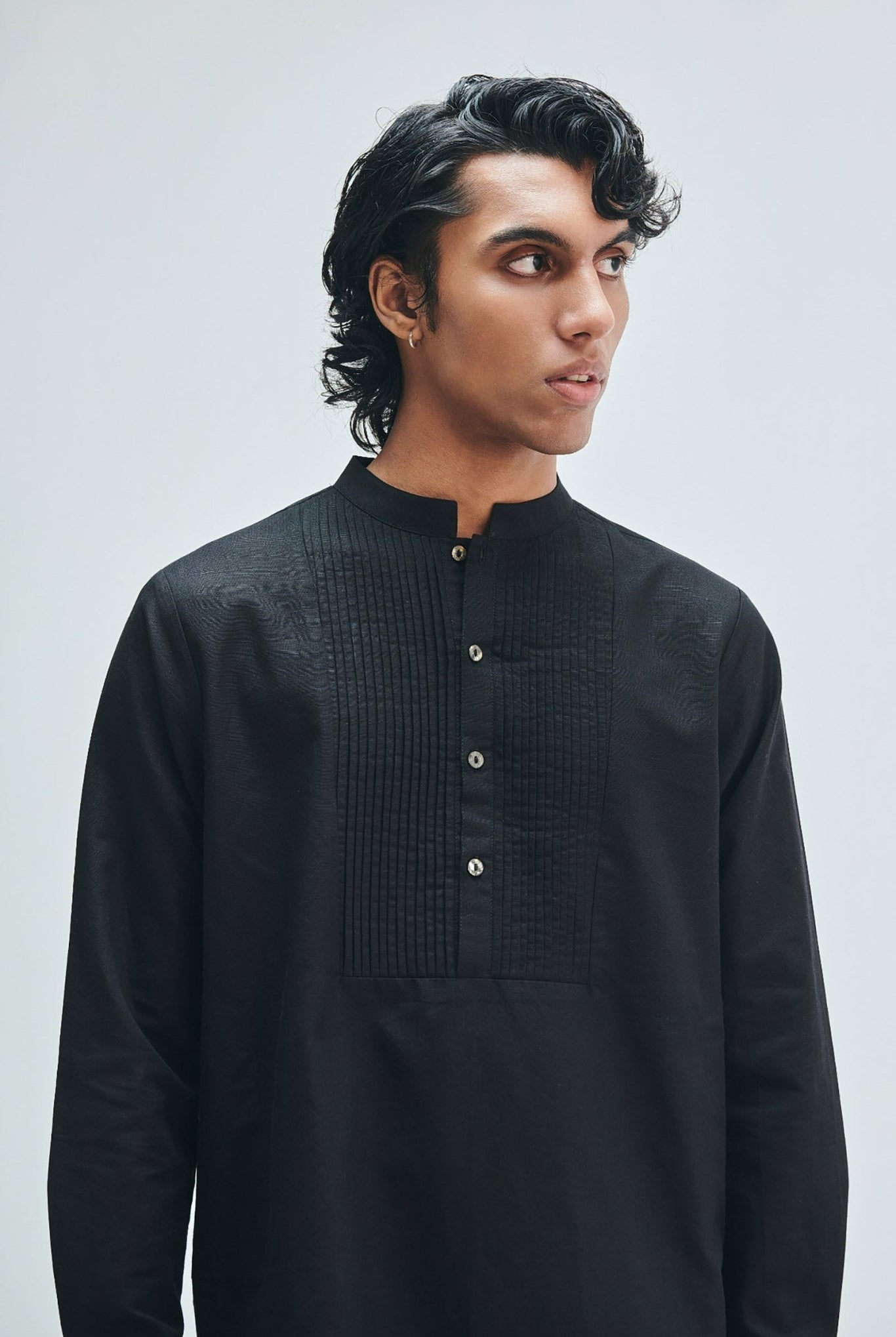 Kohl Co-Linen Men's Pleated Yoke Kurta - CiceroniKurtaSaphed