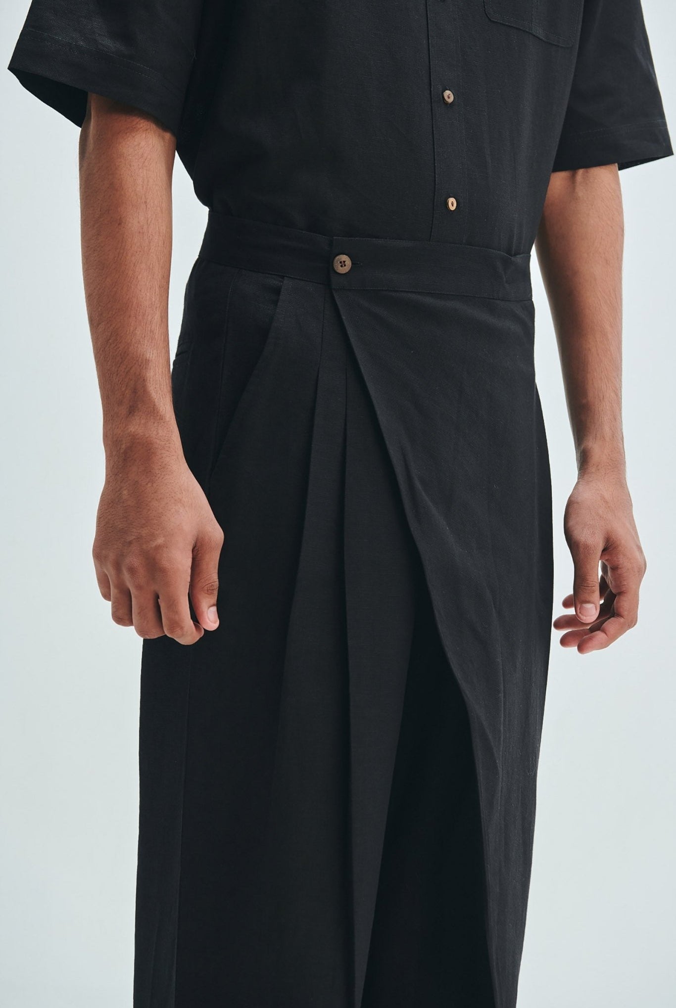 Kohl Co-Linen Men's Wrap Trousers - CiceroniTrousersSaphed