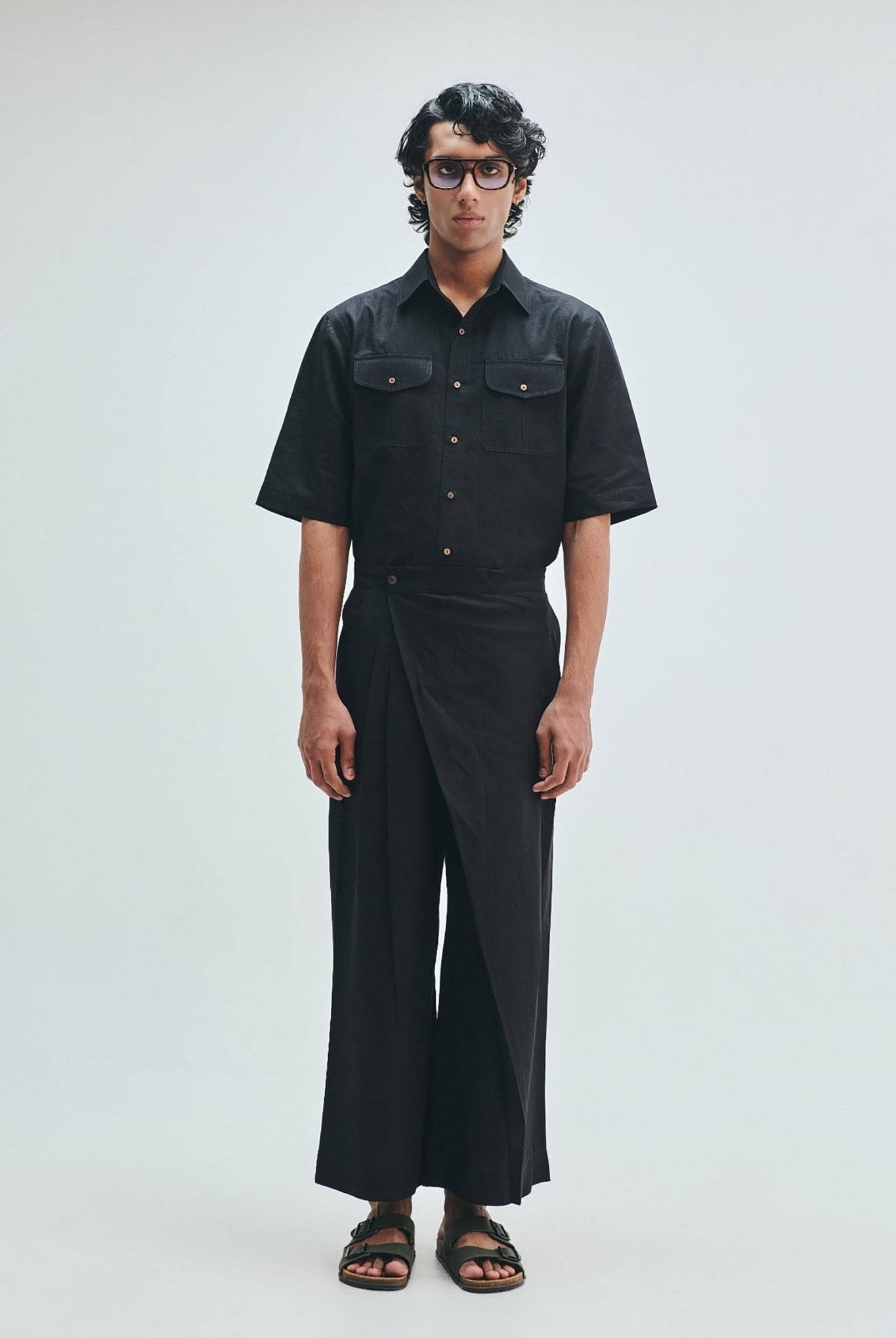 Kohl Co-Linen Men's Wrap Trousers - CiceroniTrousersSaphed