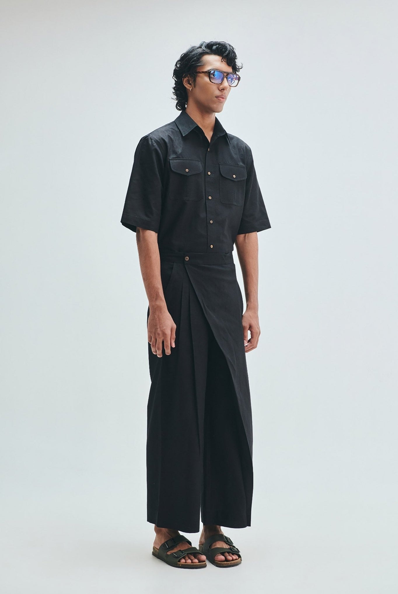 Kohl Co-Linen Men's Wrap Trousers - CiceroniTrousersSaphed