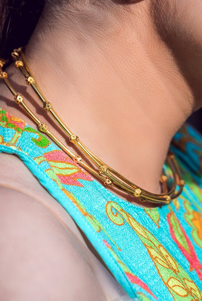 Koi Geometric Gold Choker - CiceroniChokerUnbent