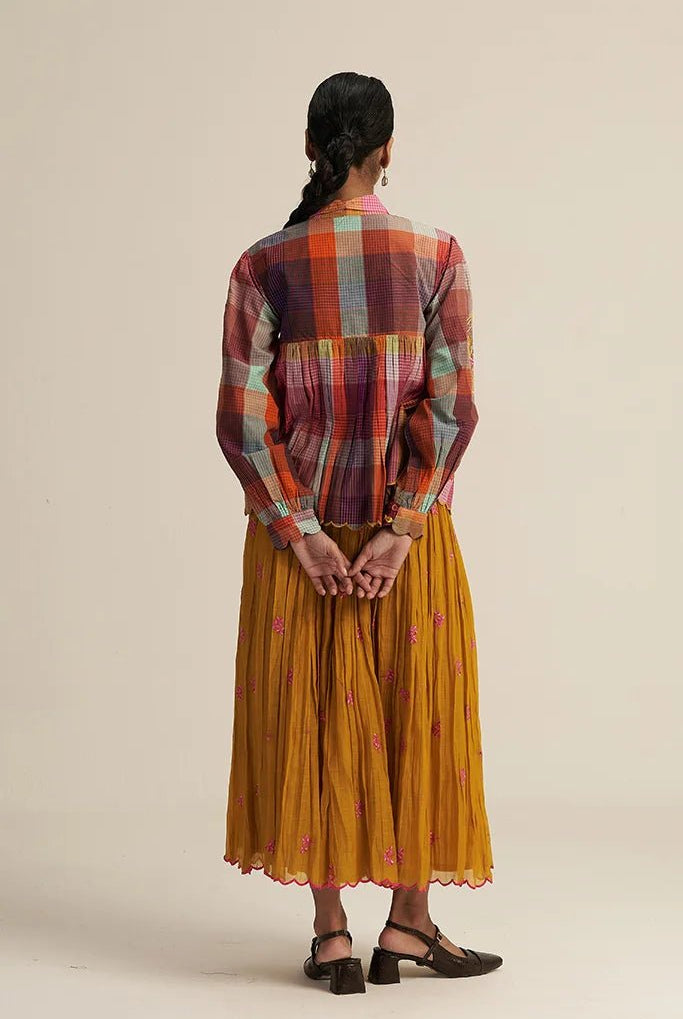 Kopou Set - Multi Check Mustard - CiceroniSkirt SetGaach