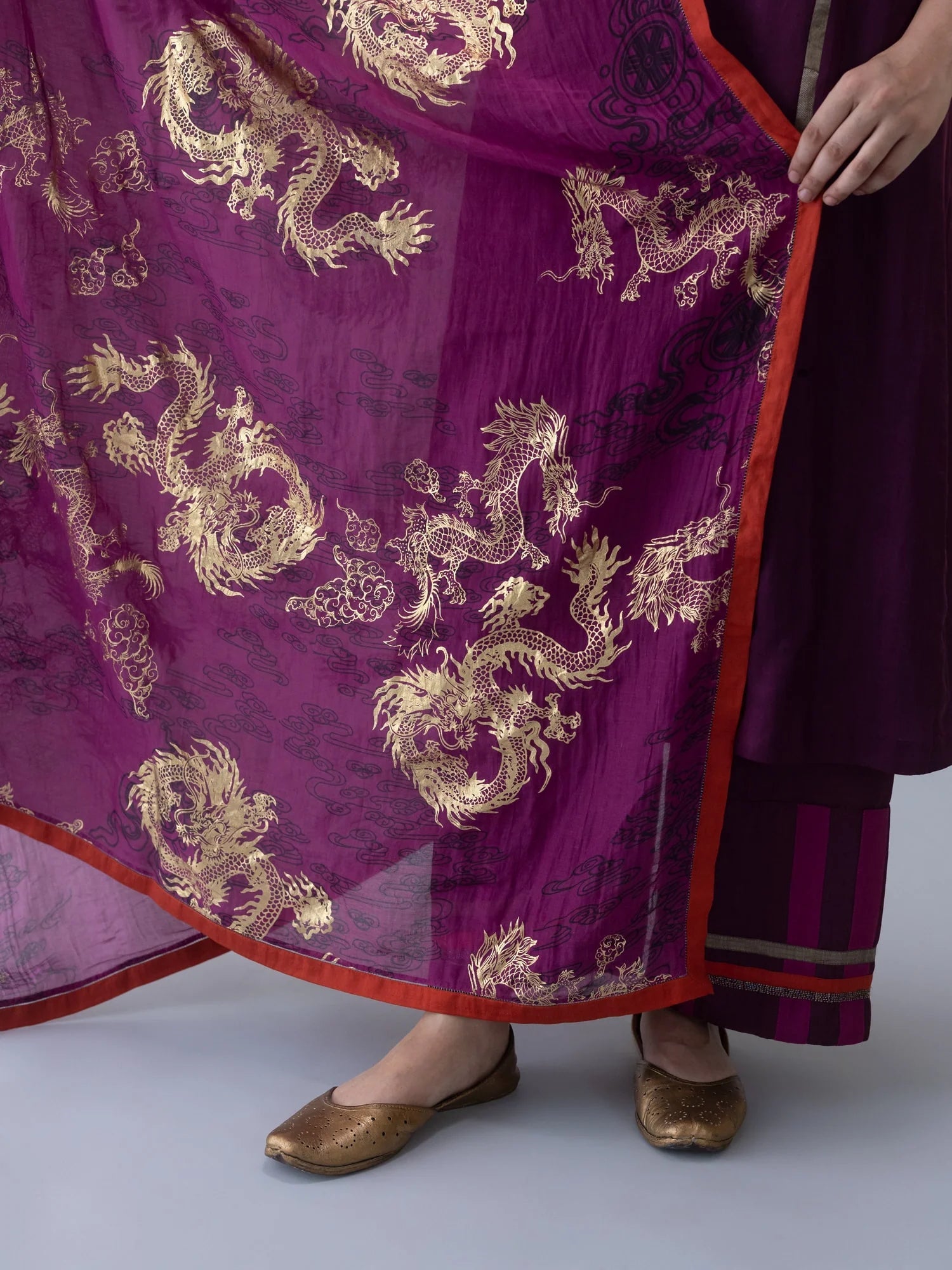 Kora Wine Dupatta - CiceroniDupattaShades of India