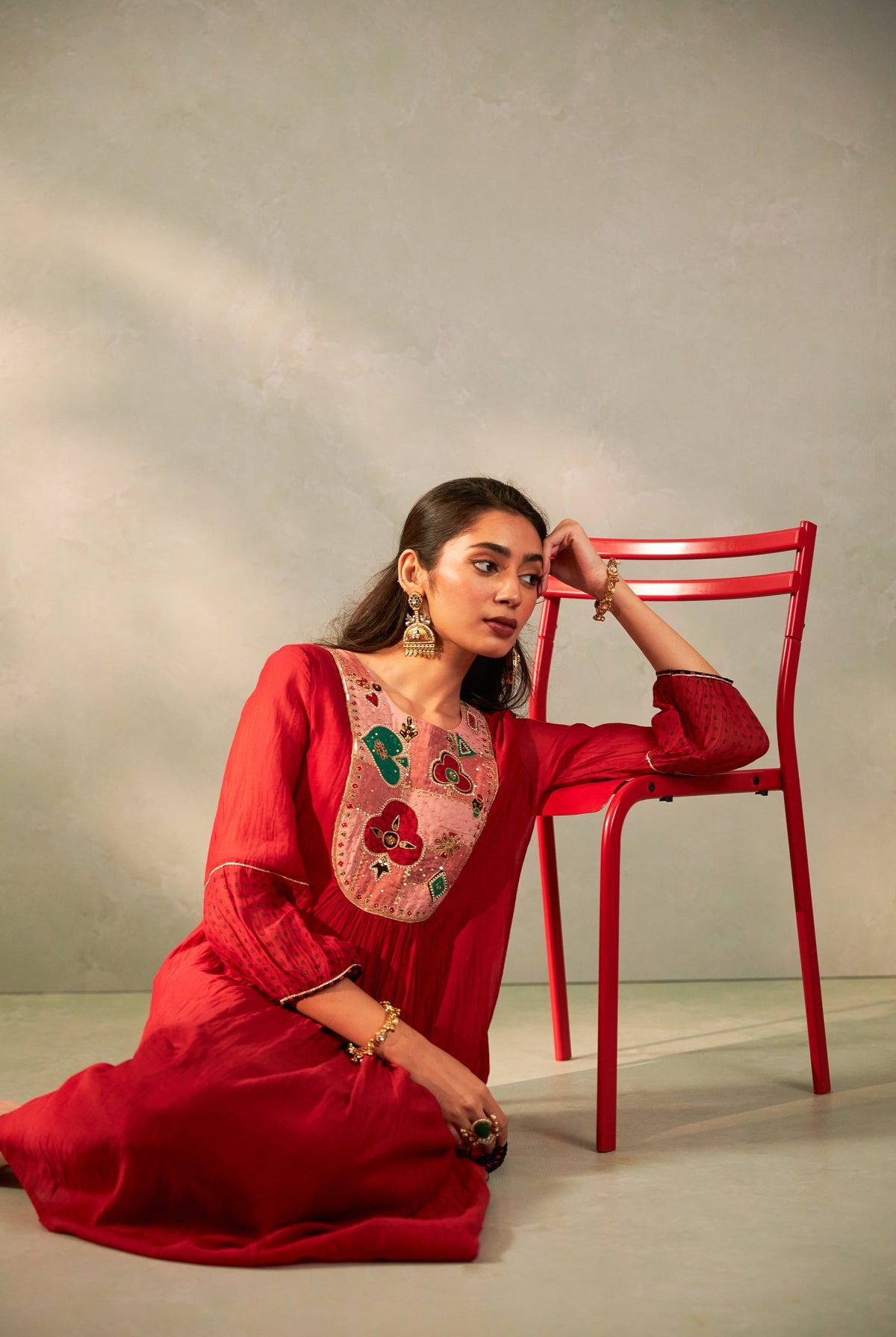Kumkum Embroidered Kurta Set- Set of 2 - CiceroniKurta Set, Festive WearPants and Pajamas