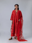 Kusum Red Kaftan - CiceroniKaftanShades of India