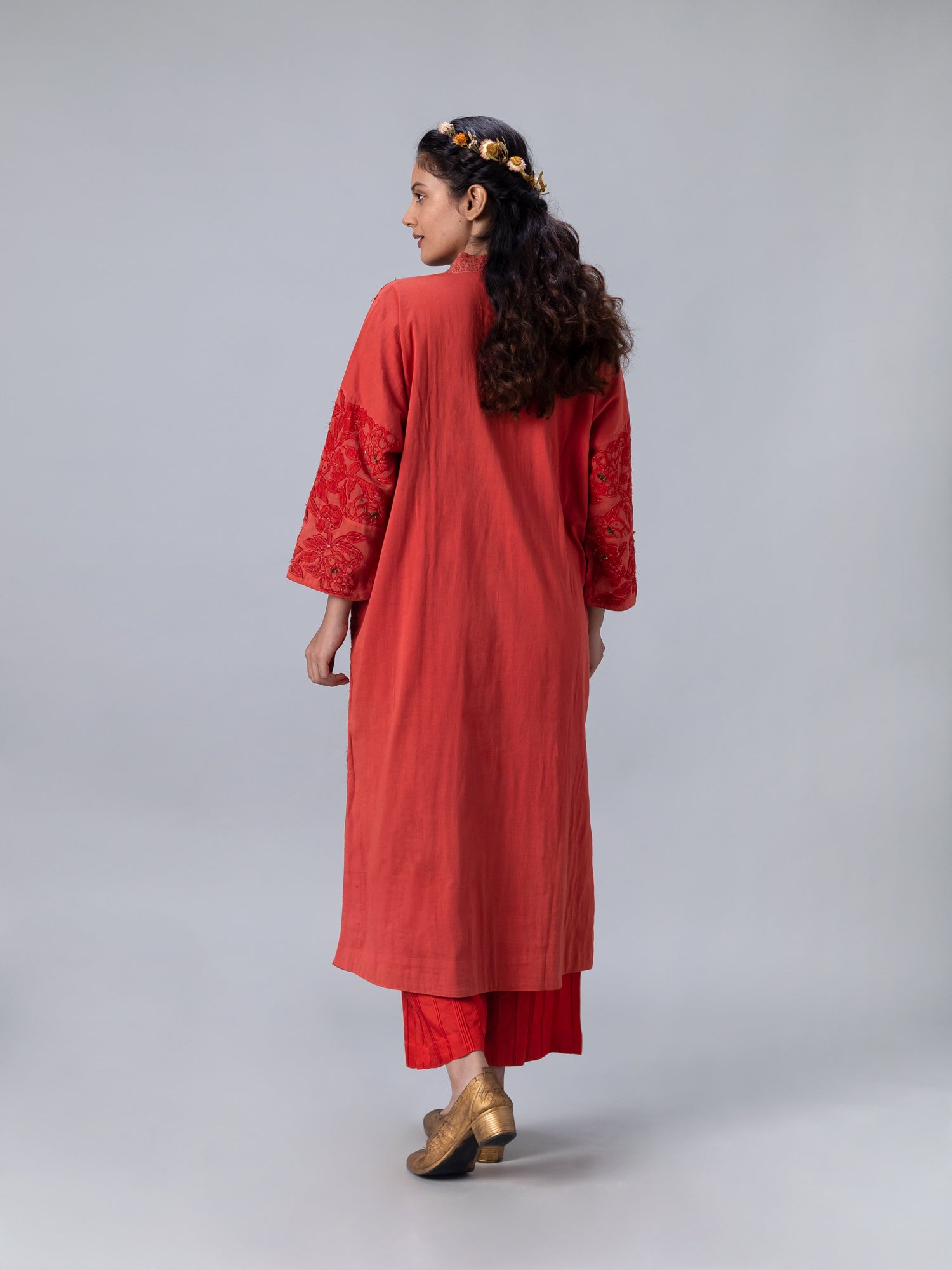 Kusum Red Kaftan - CiceroniKaftanShades of India