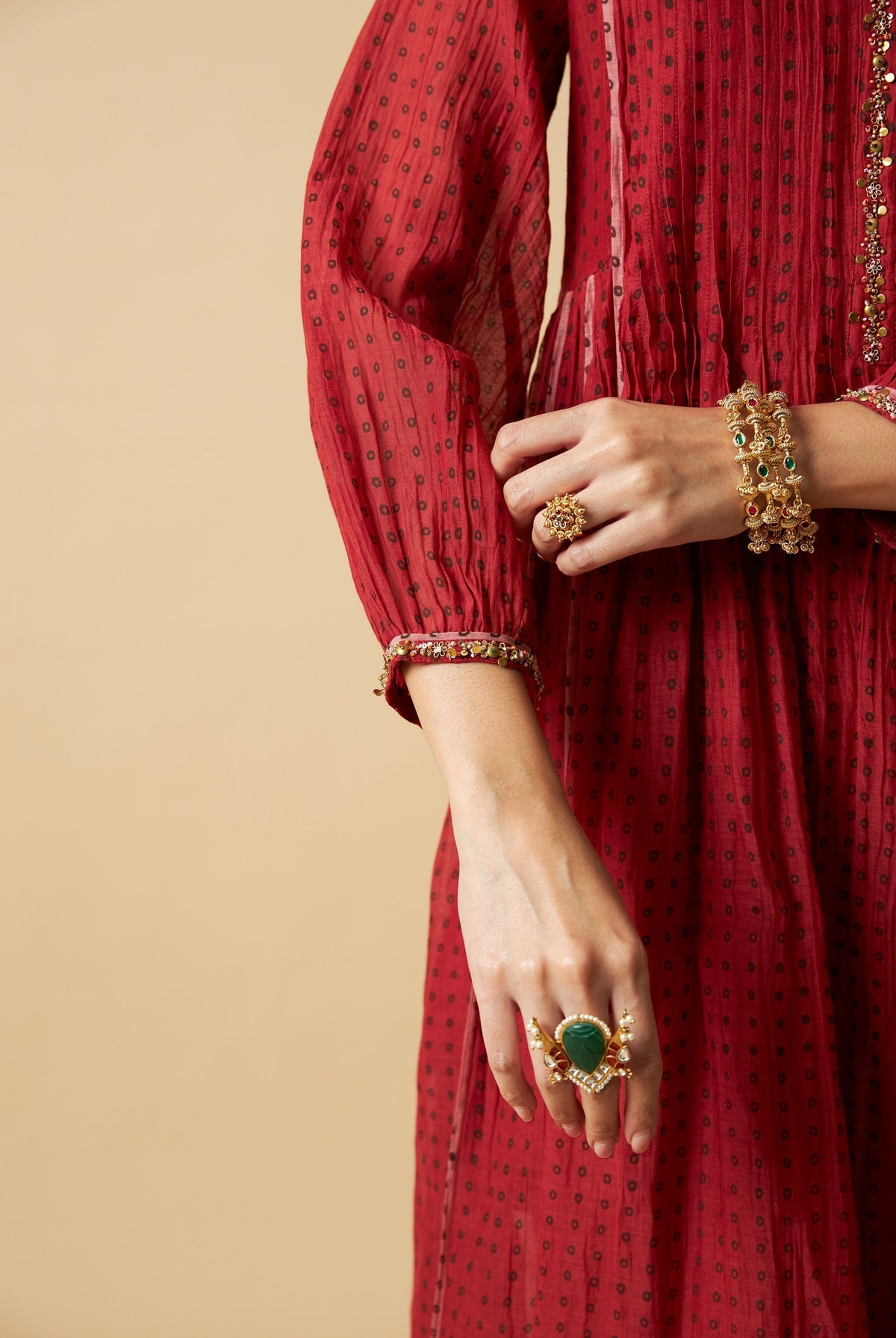 Laal Gulal Embroidered Kurta Set- Set of 3 - CiceroniKurta Set, Festive WearPants and Pajamas