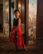 Laddoo Cotton Black Bandhani Top With Checkered Lehenga Set - CiceroniLehenga SetLove The World Today