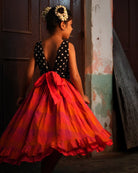 Laddoo Cotton Black Bandhani Top With Checkered Lehenga Set - CiceroniLehenga SetLove The World Today