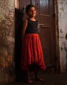 Laddoo Cotton Black Bandhani Top With Checkered Lehenga Set - CiceroniLehenga SetLove The World Today