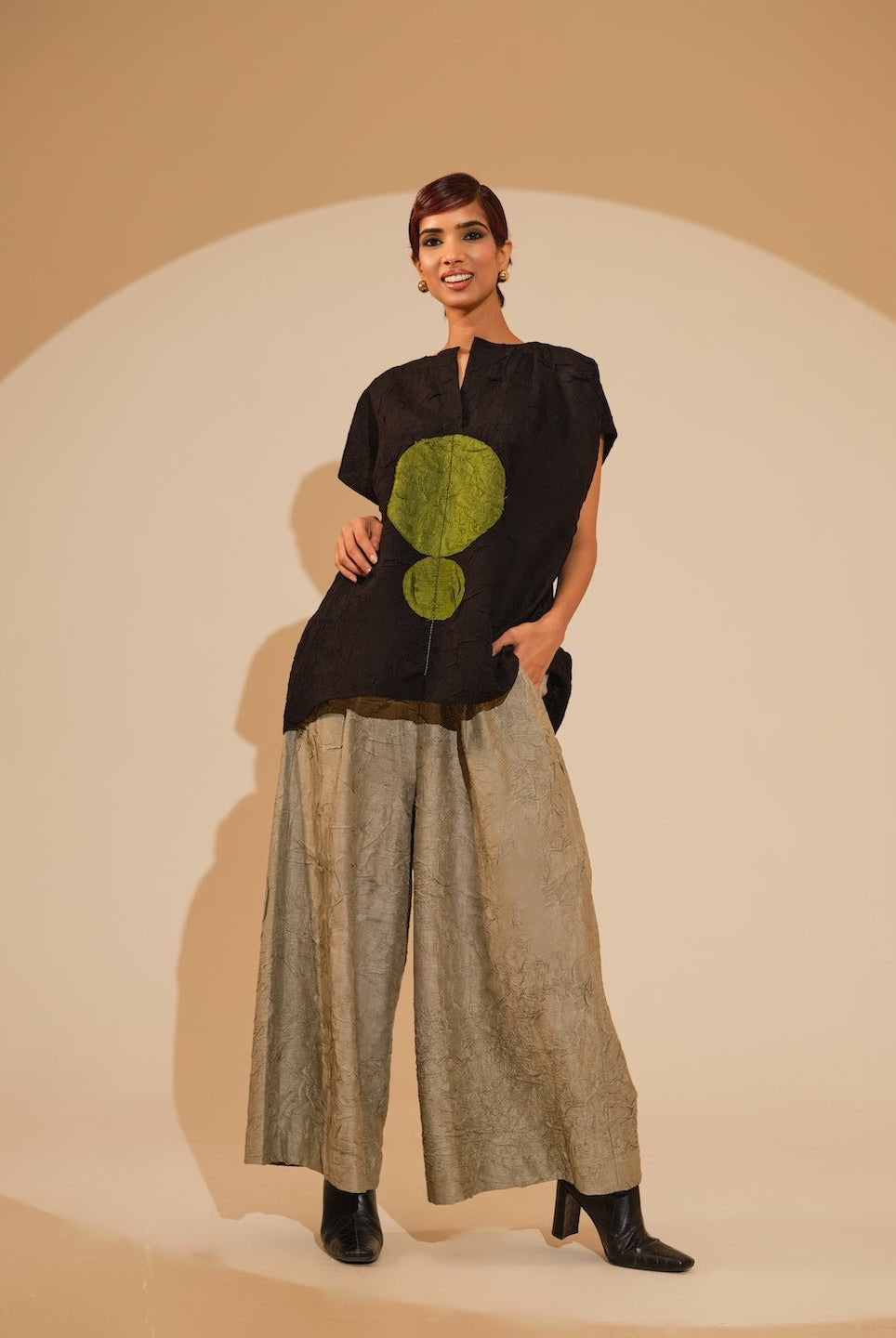 Lane Top - Black and Jade - CiceroniTopsStoique