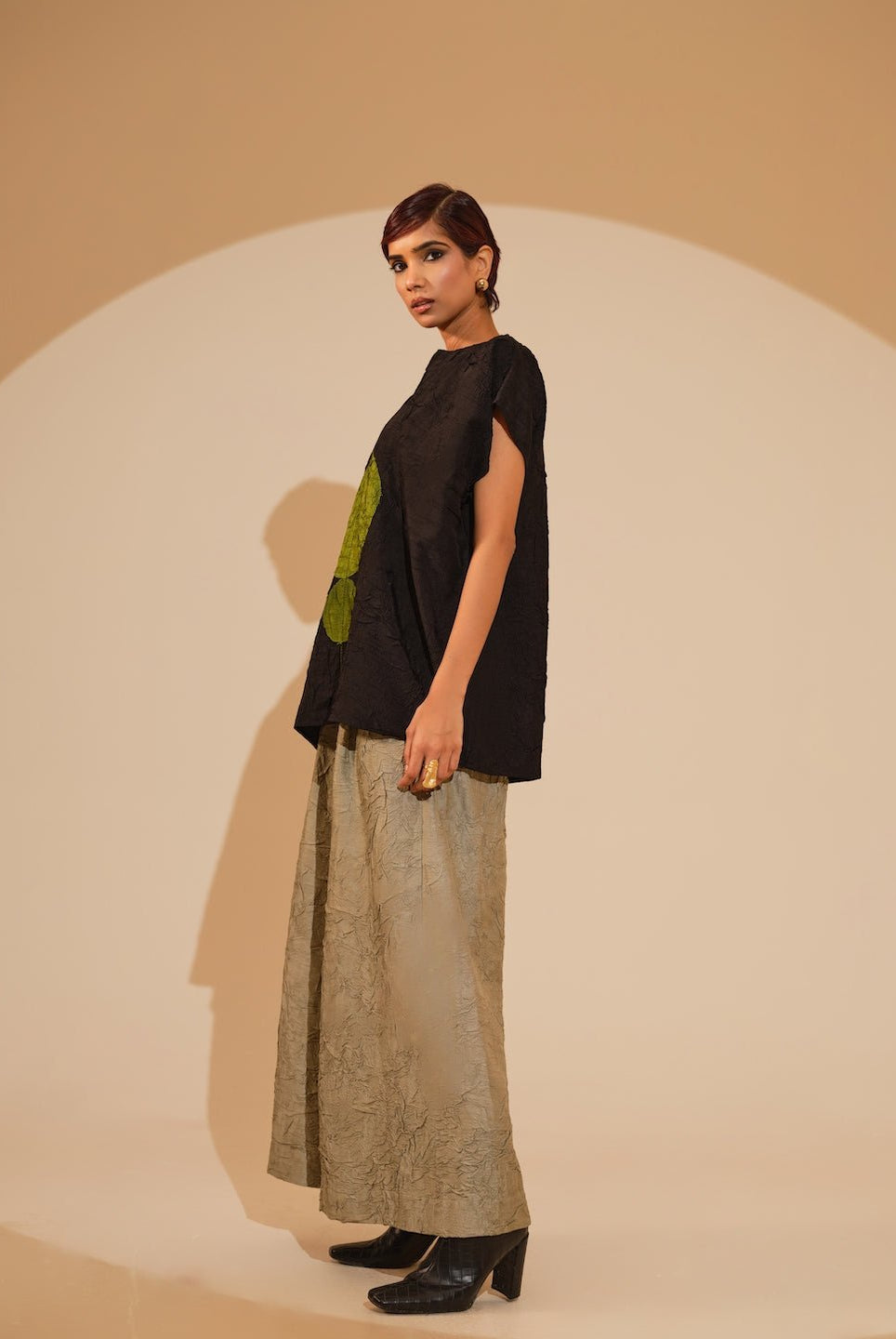 Lane Top - Black and Jade - CiceroniTopsStoique