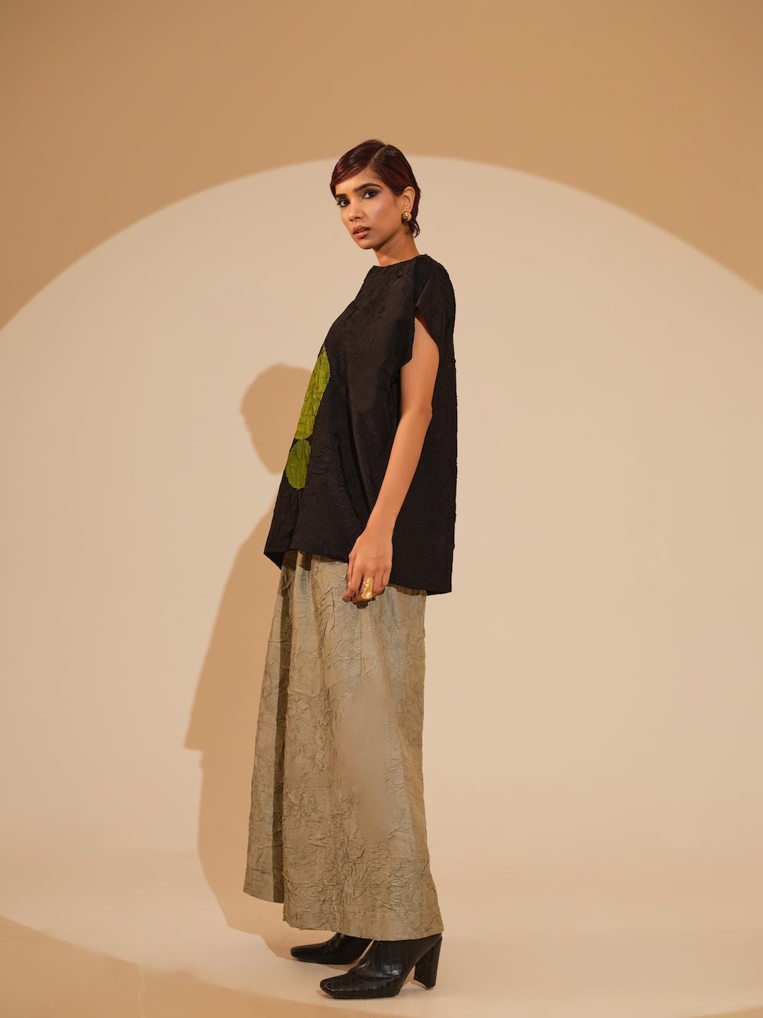 Lane Top - Black and Jade - CiceroniTopsStoique