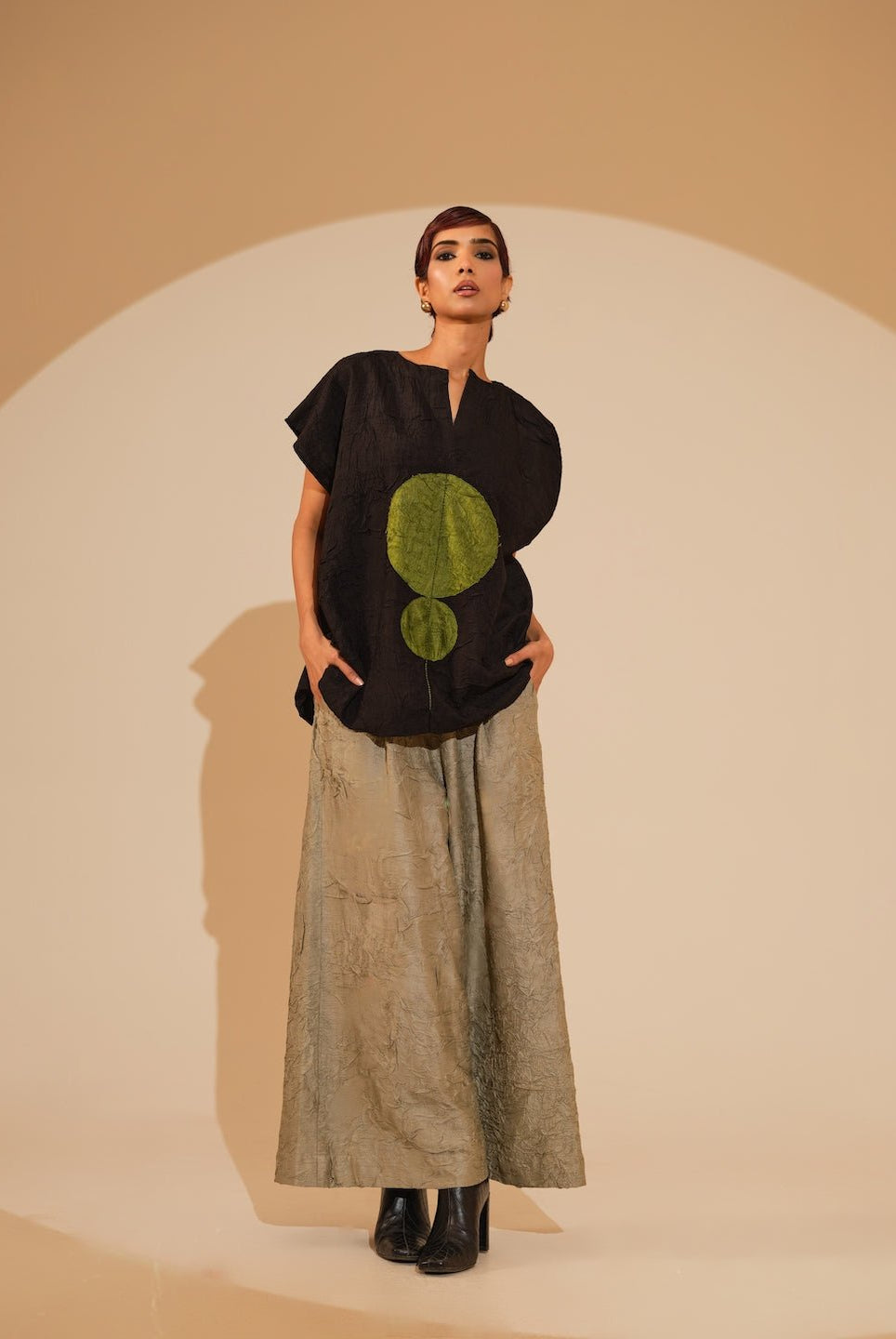 Lane Top - Black and Jade - CiceroniTopsStoique