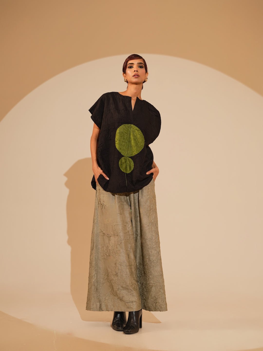 Lane Top - Black and Jade - CiceroniTopsStoique