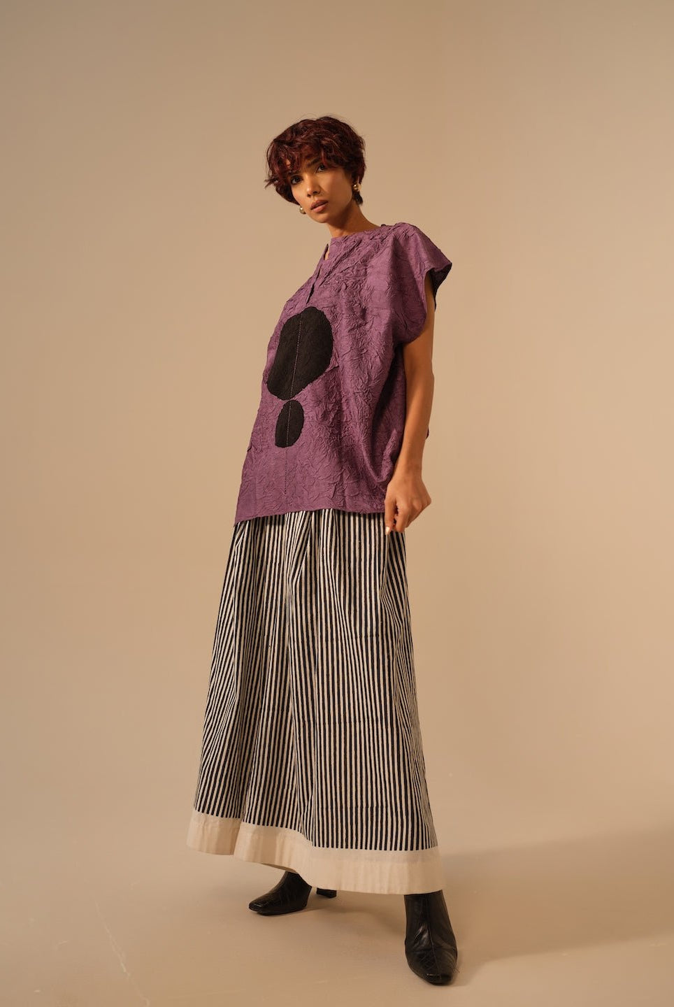 Lane Top - Lilac and Black - CiceroniTopsStoique