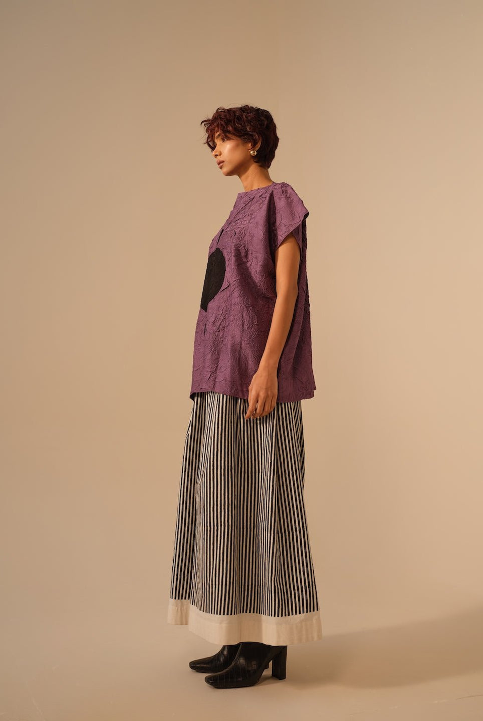 Lane Top - Lilac and Black - CiceroniTopsStoique